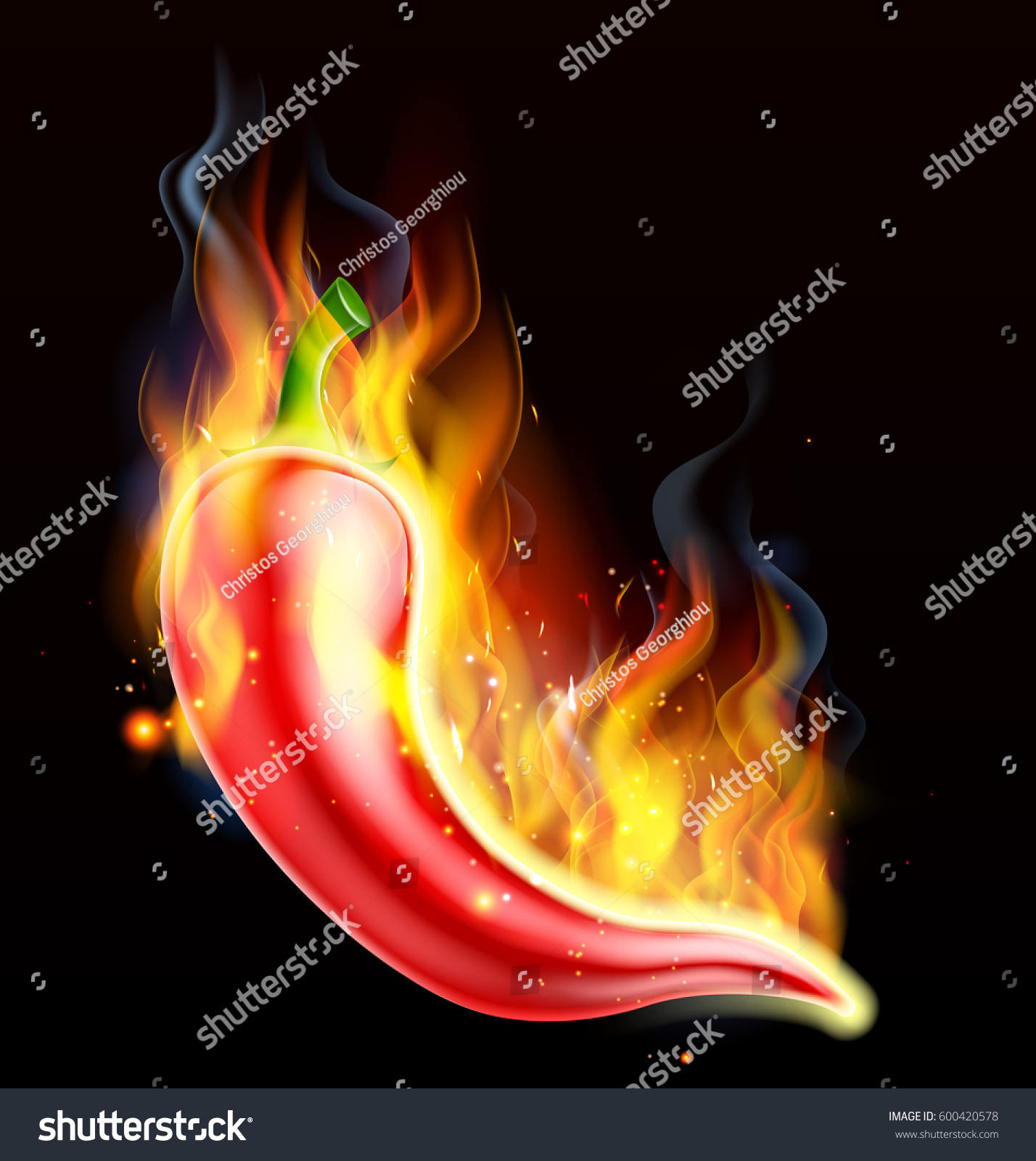 Hot Spicy Red Chilli Pepper On Stock Vector Royalty Free 600420578 Shutterstock