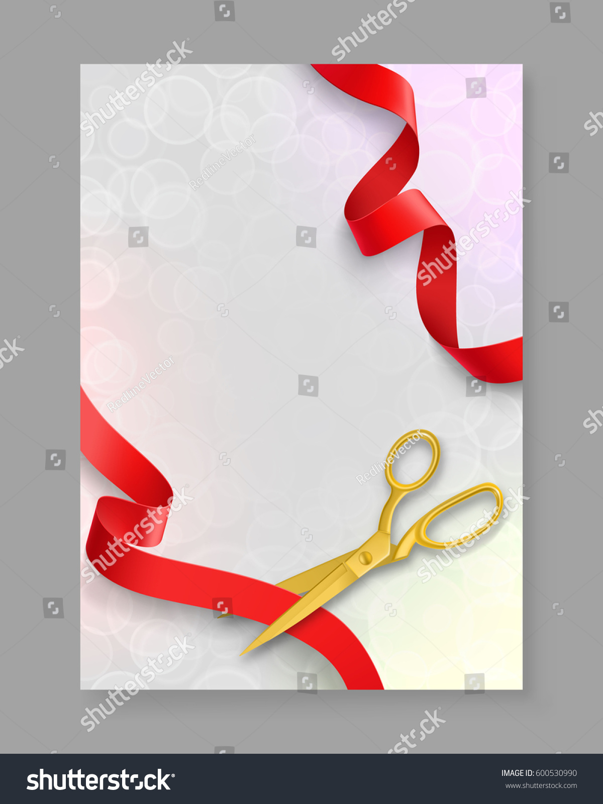 Scissors Cutting Red Ribbon Stock Vector (Royalty Free) 600530990 ...