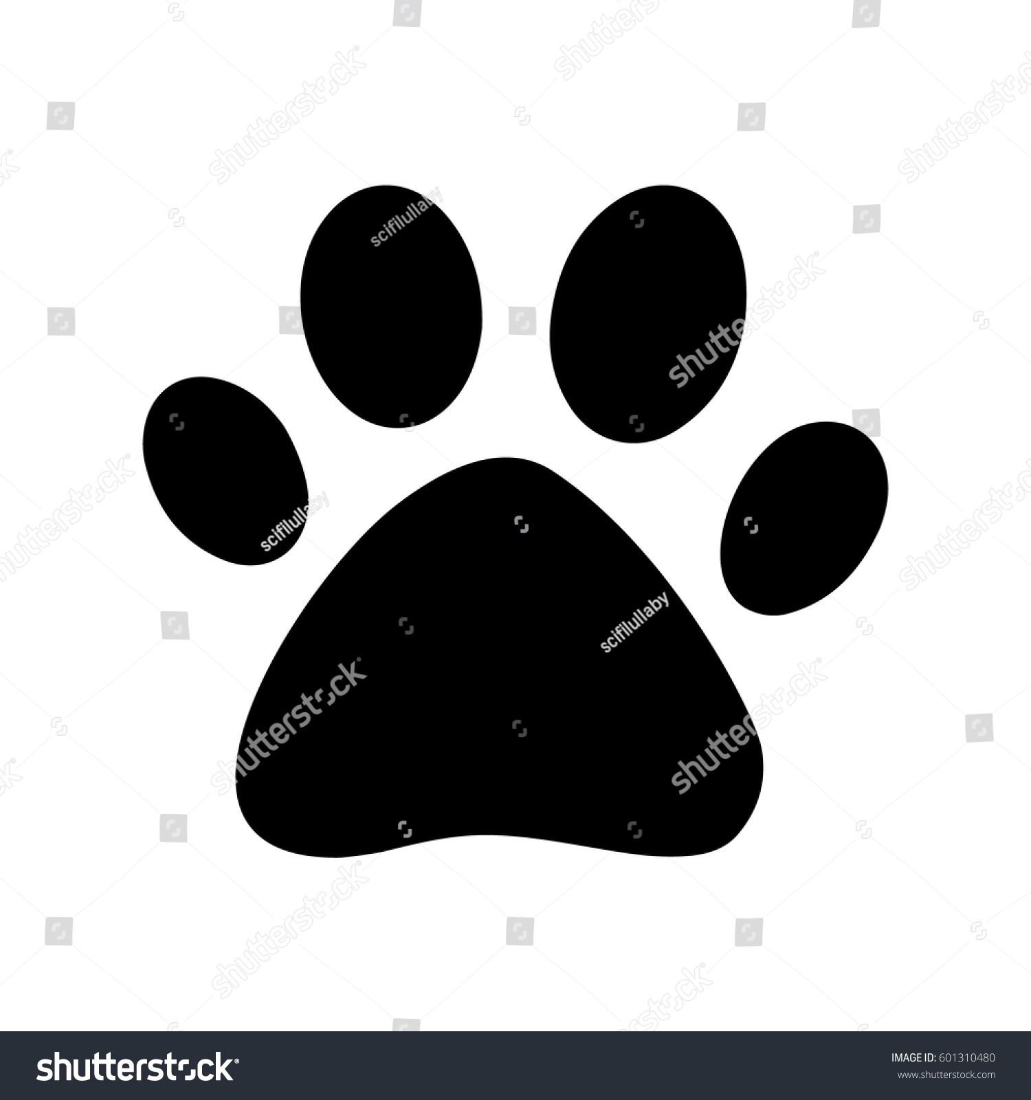 Paw Print Icon Logo Vector Stock Vector (Royalty Free) 601310480 ...