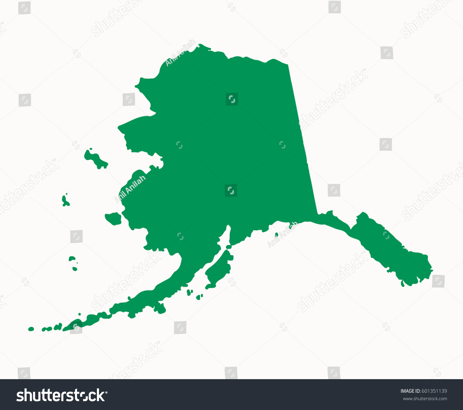 Map Alaska Stock Vector (Royalty Free) 601351139 | Shutterstock