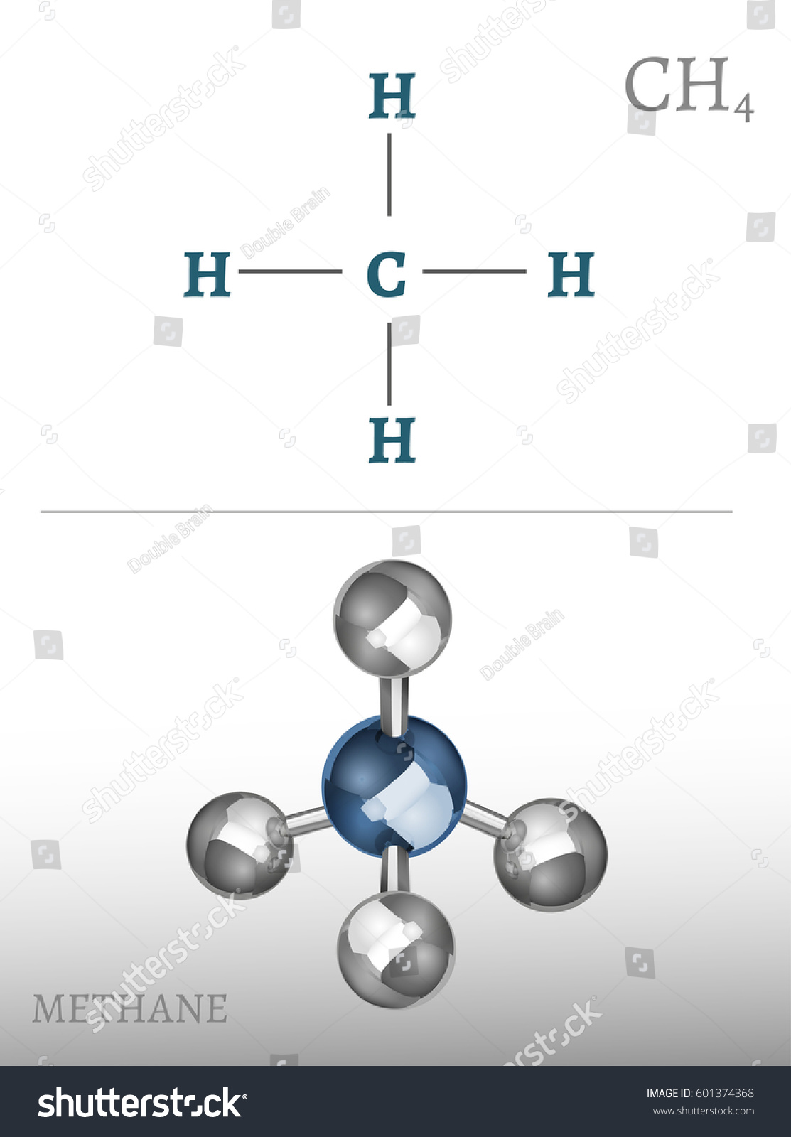 Methane Molecule 3d Style Ch4 Vector Stock Vector (Royalty Free ...