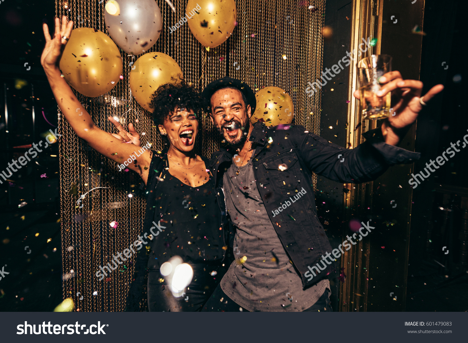 Shot Energetic Couple Dancing Night Club Stock Photo 601479083 ...