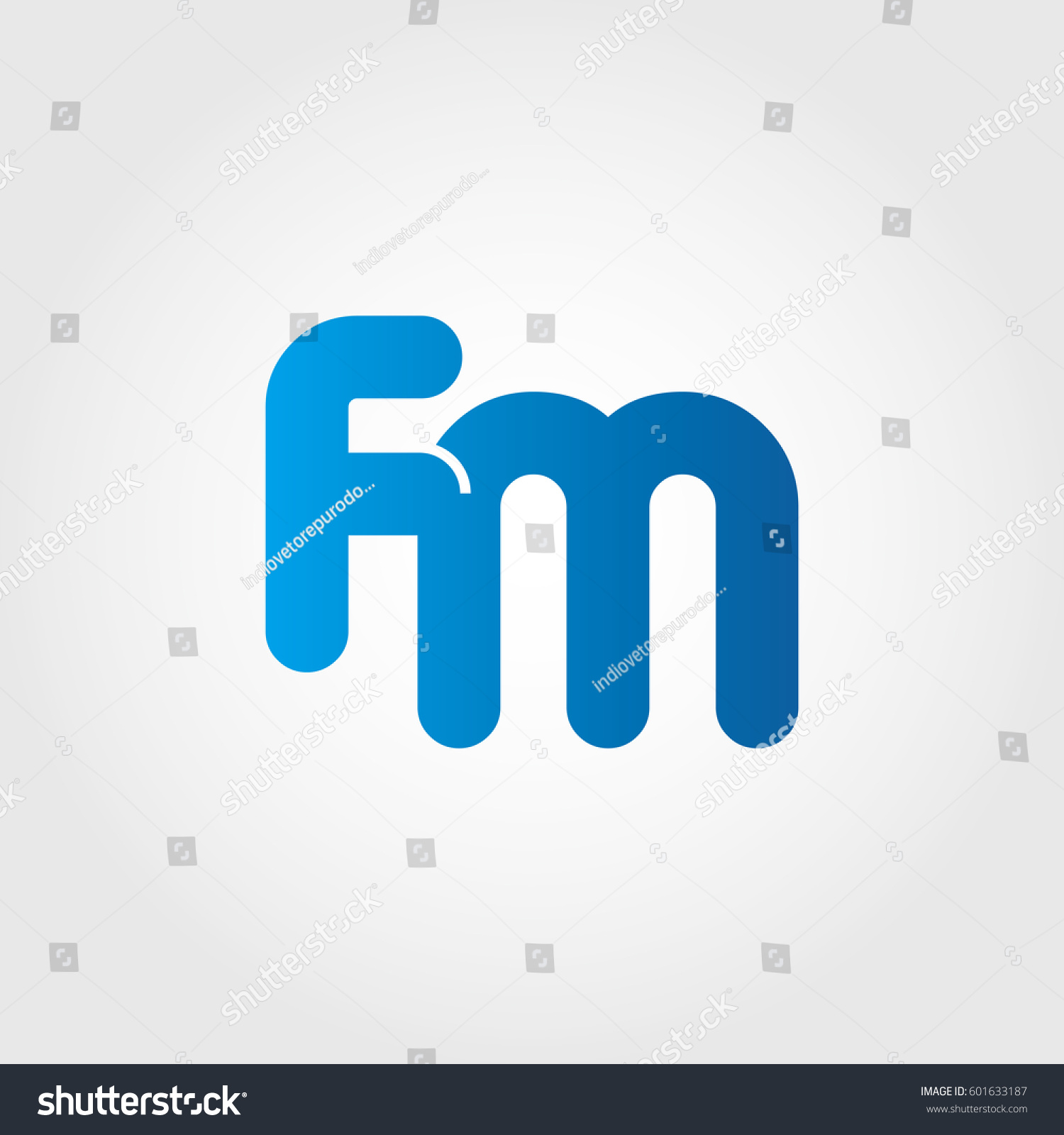 Logo Letters Fm Blue Stock Vector (Royalty Free) 601633187 | Shutterstock