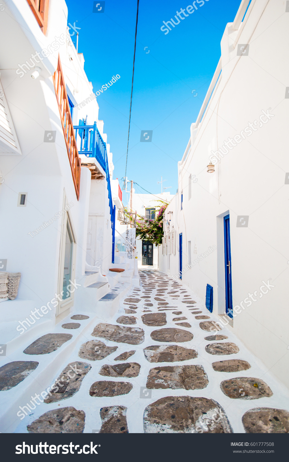 Empty Narrow Streets Greek Old Village Stock Photo 601777508 | Shutterstock