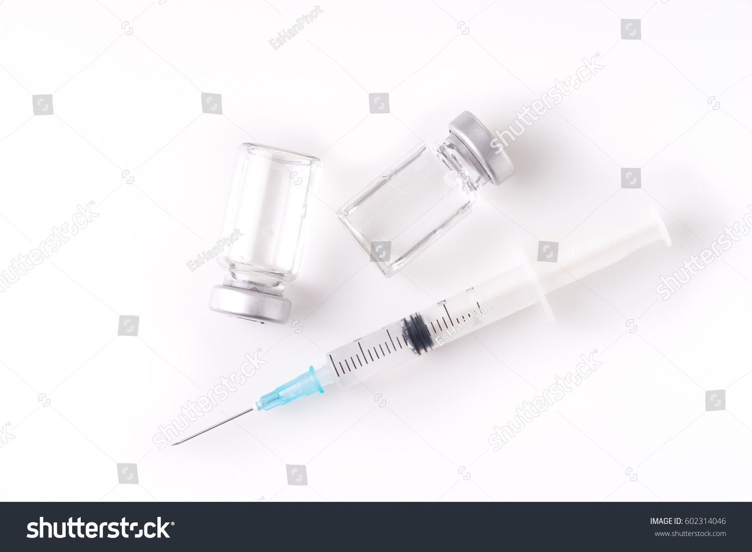 Syringe Vials Isolated On White Background Stock Photo 602314046 