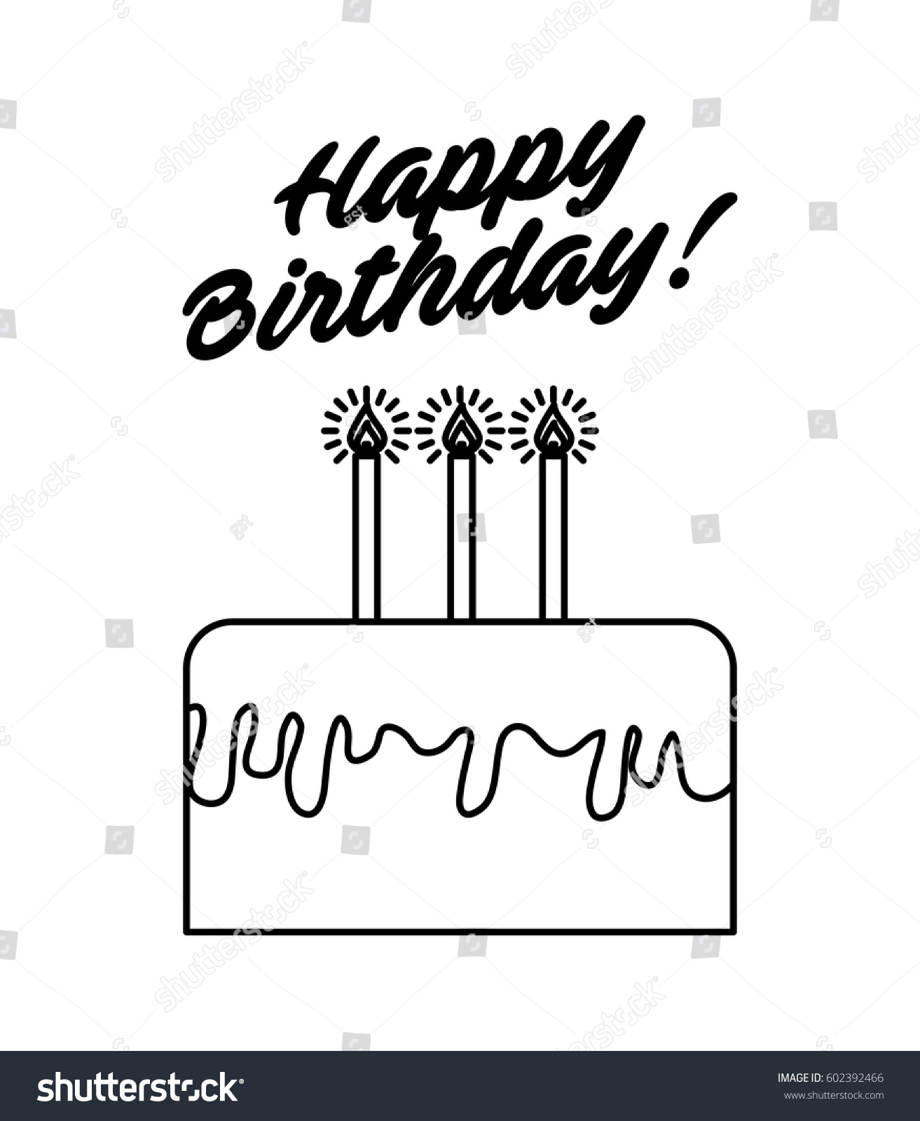 Happy Birthday Card Cake Candles Over Stock Vector (Royalty Free ...