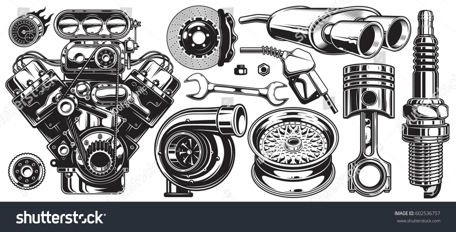 Векторное изображение автозапчастей