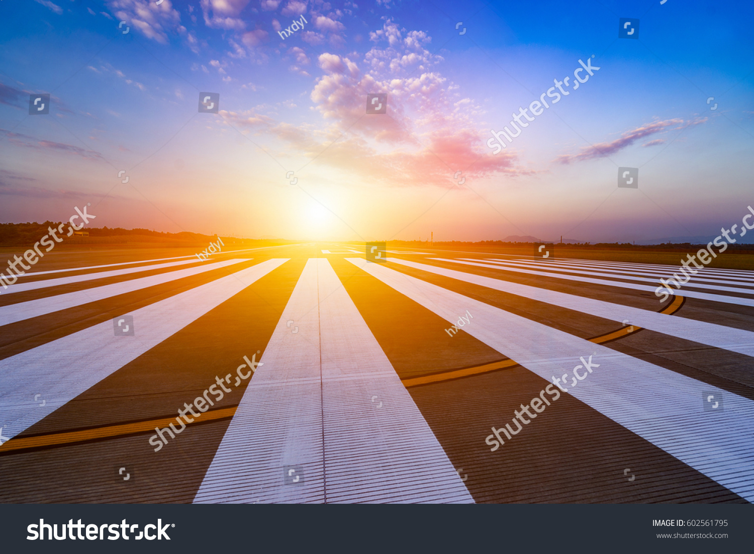 Runway Airstrip Airport Terminal Marking On Stock Photo 602561795 ...