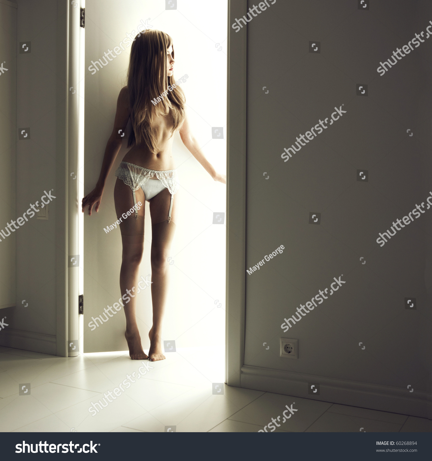 Nude Elegant Woman Luminous Doorway Stock Photo 60268894 Shutterstock.