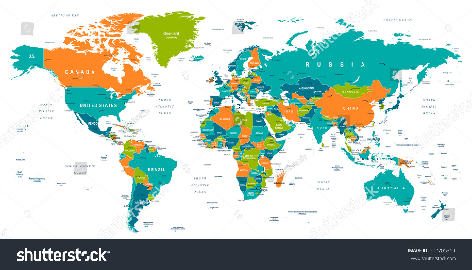 World Map Stock Vector (Royalty Free) 602705354 | Shutterstock