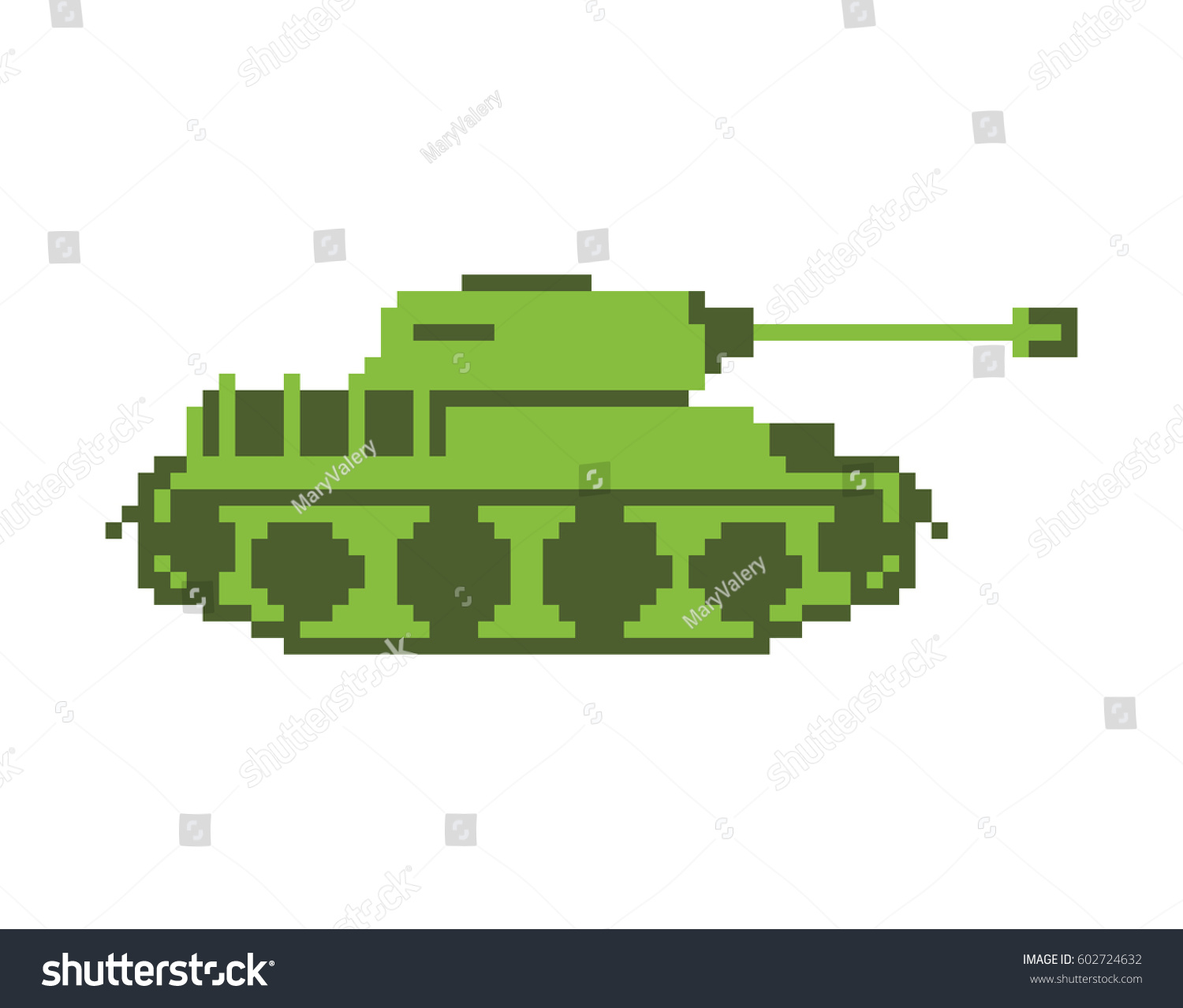 Tank Pixel Art Military Machine Pixelatedl Stock Vector (Royalty Free ...