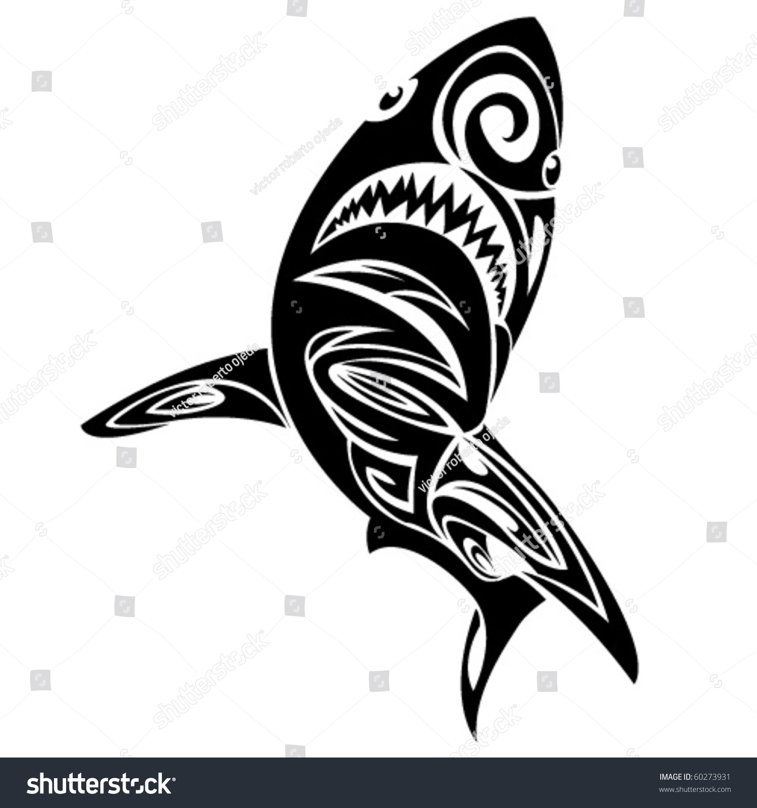 Tribal Shark Stock Vector (Royalty Free) 60273931 | Shutterstock