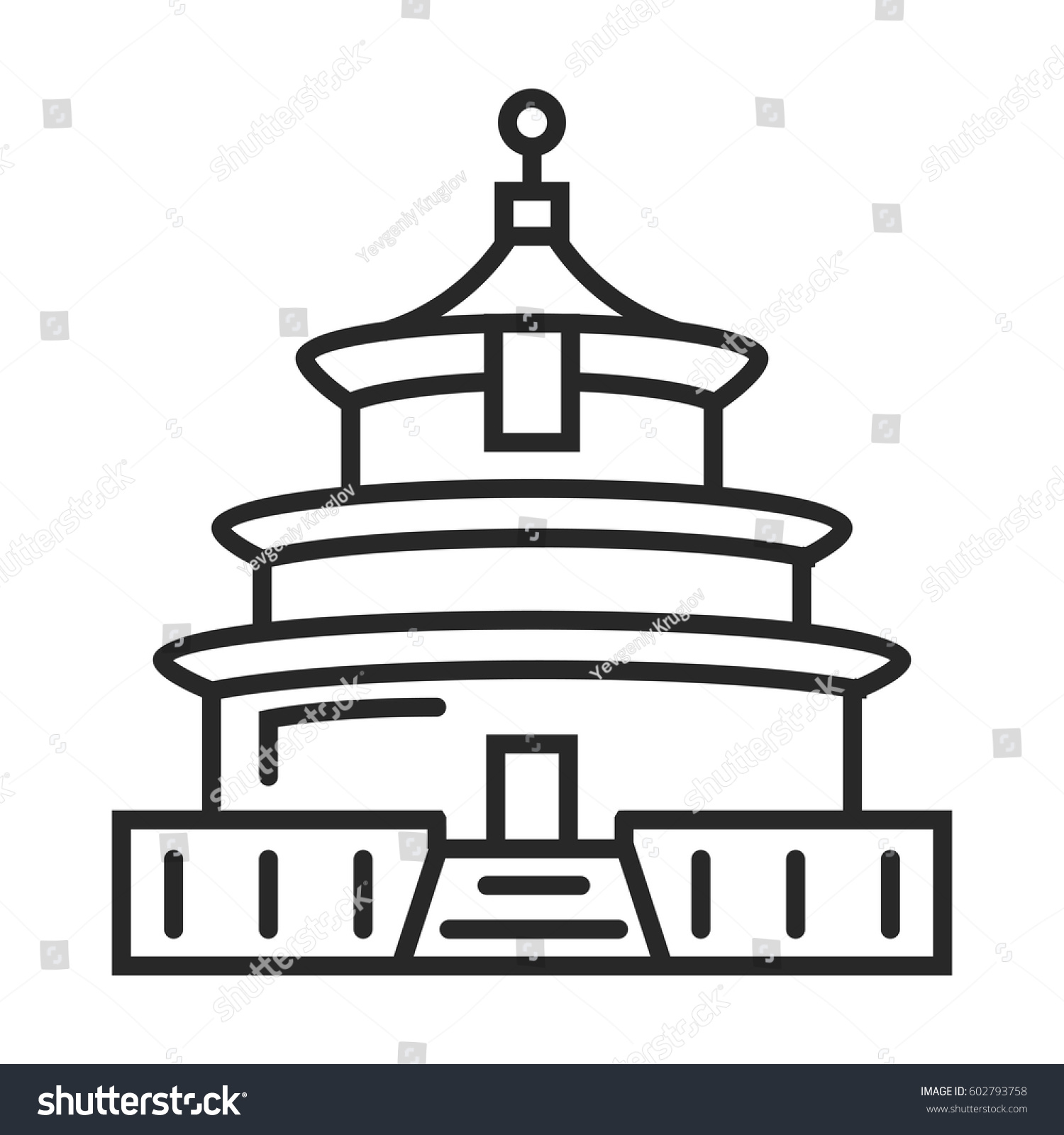 Буддийский храм раскраска