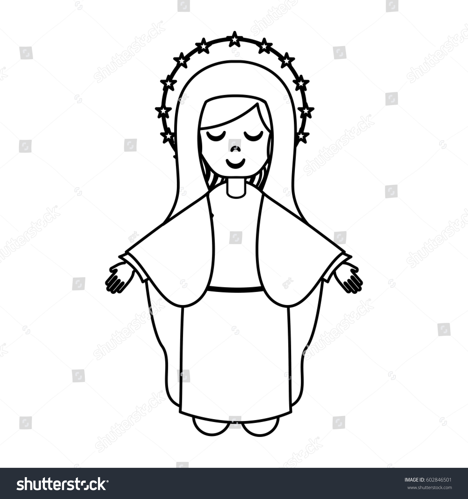 Cute Mary Virgin Icon Vector Illustration Stock Vector (Royalty Free ...