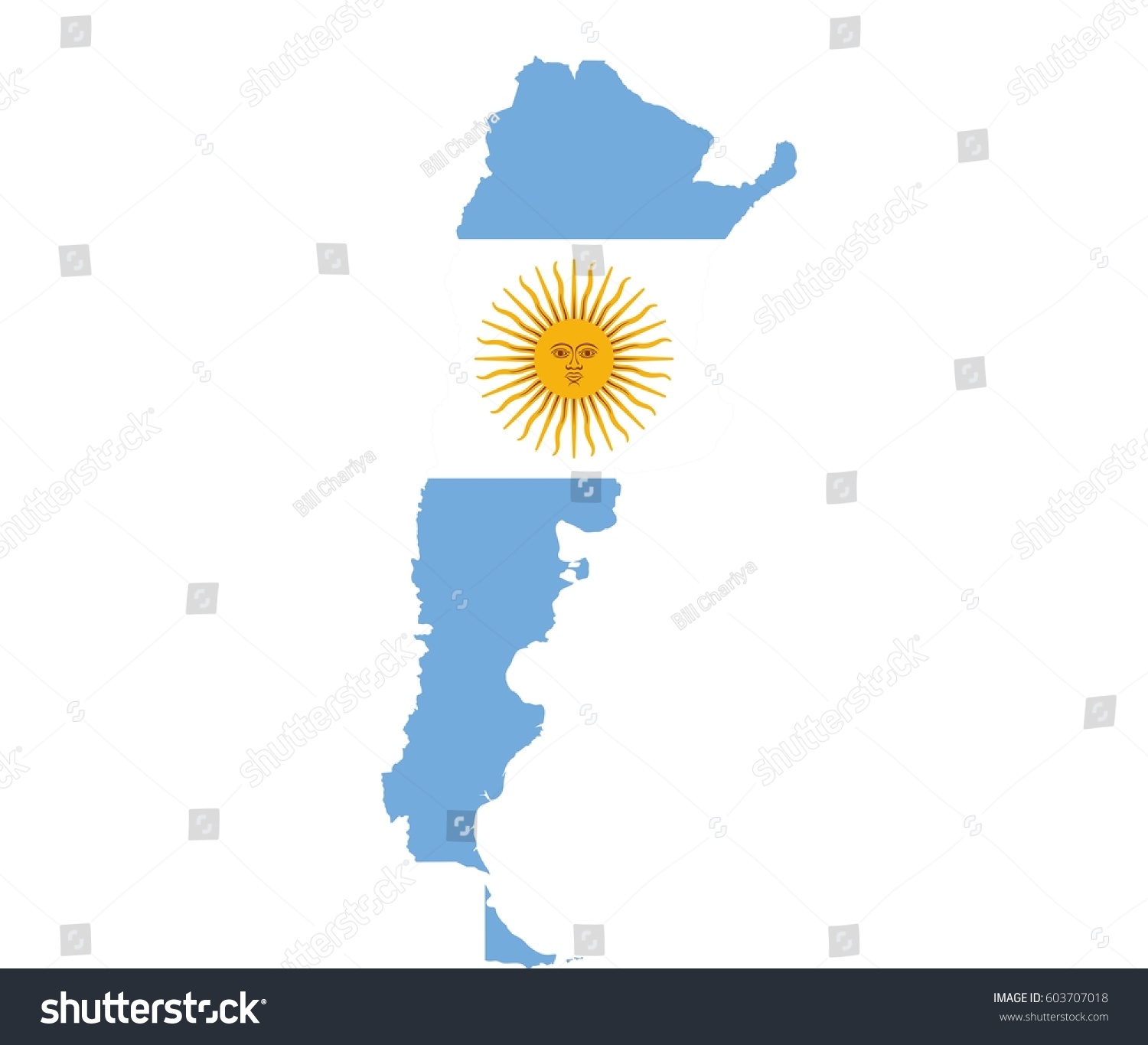 Argentina Flag Map Stock Vector (Royalty Free) 603707018 | Shutterstock