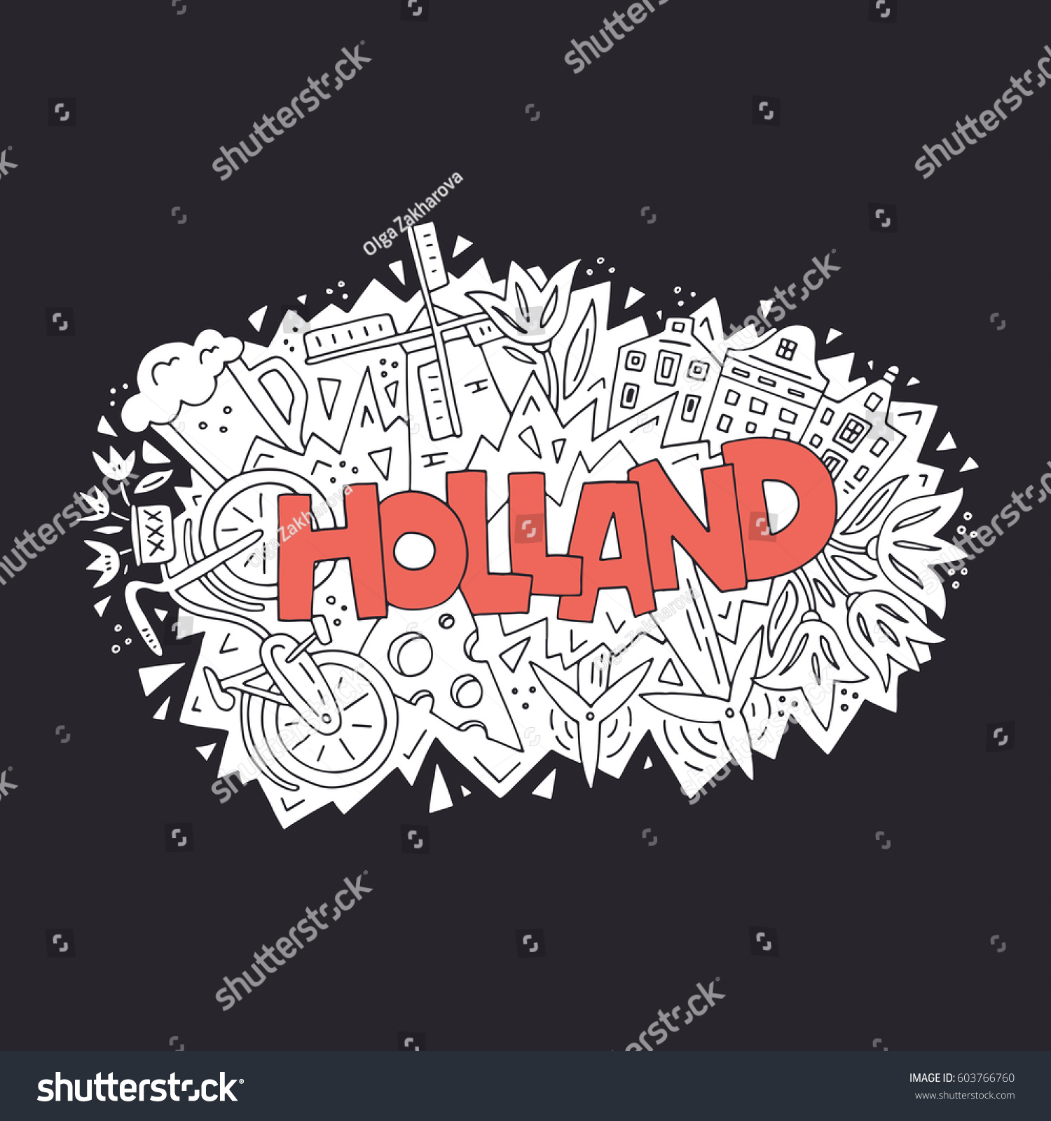 Vector Illustration Holland All Main Symbols Stock Vector (royalty Free 