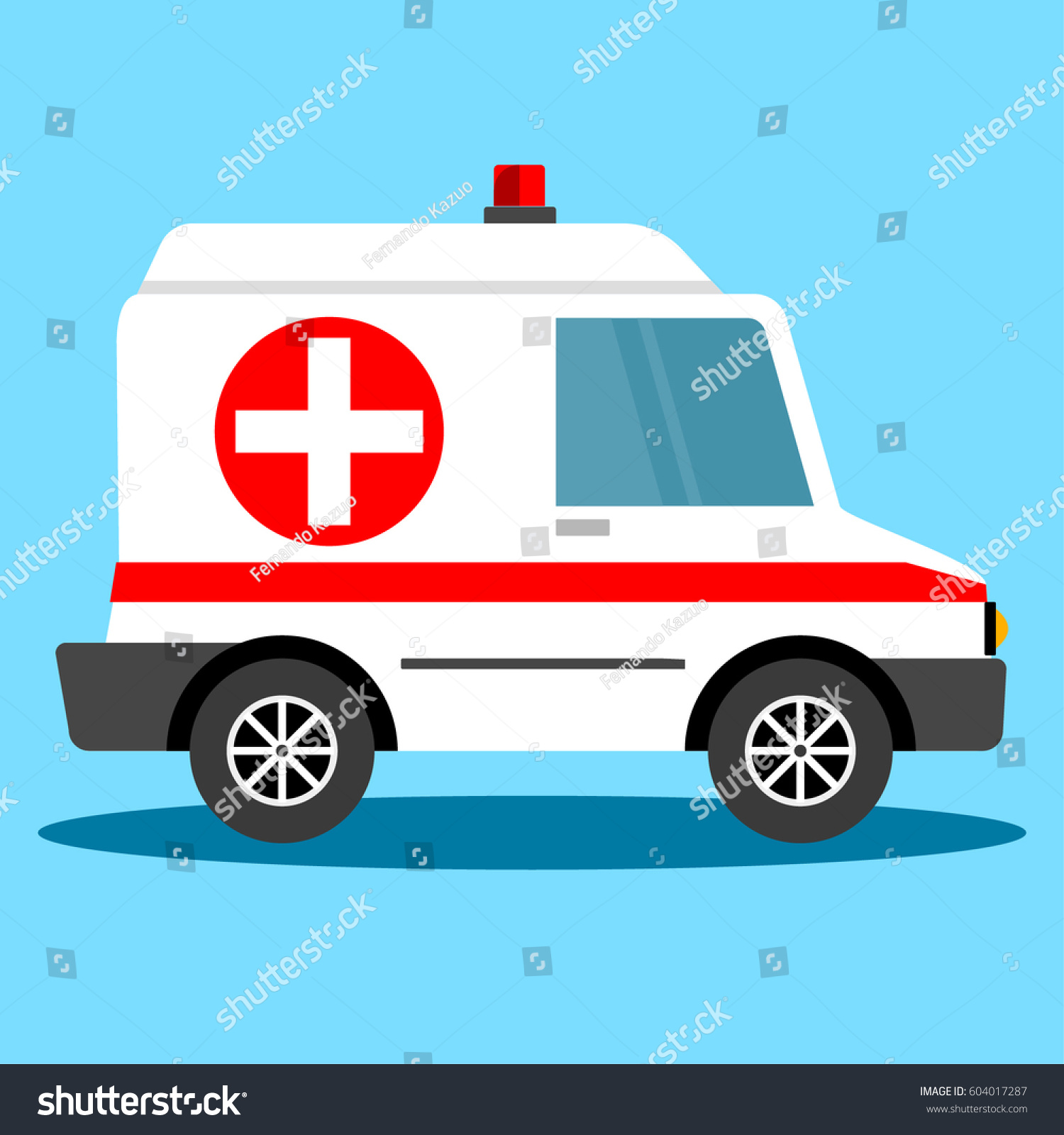 Vector Illustration Ambulance Car Ambulance Auto Stock Vector (Royalty ...