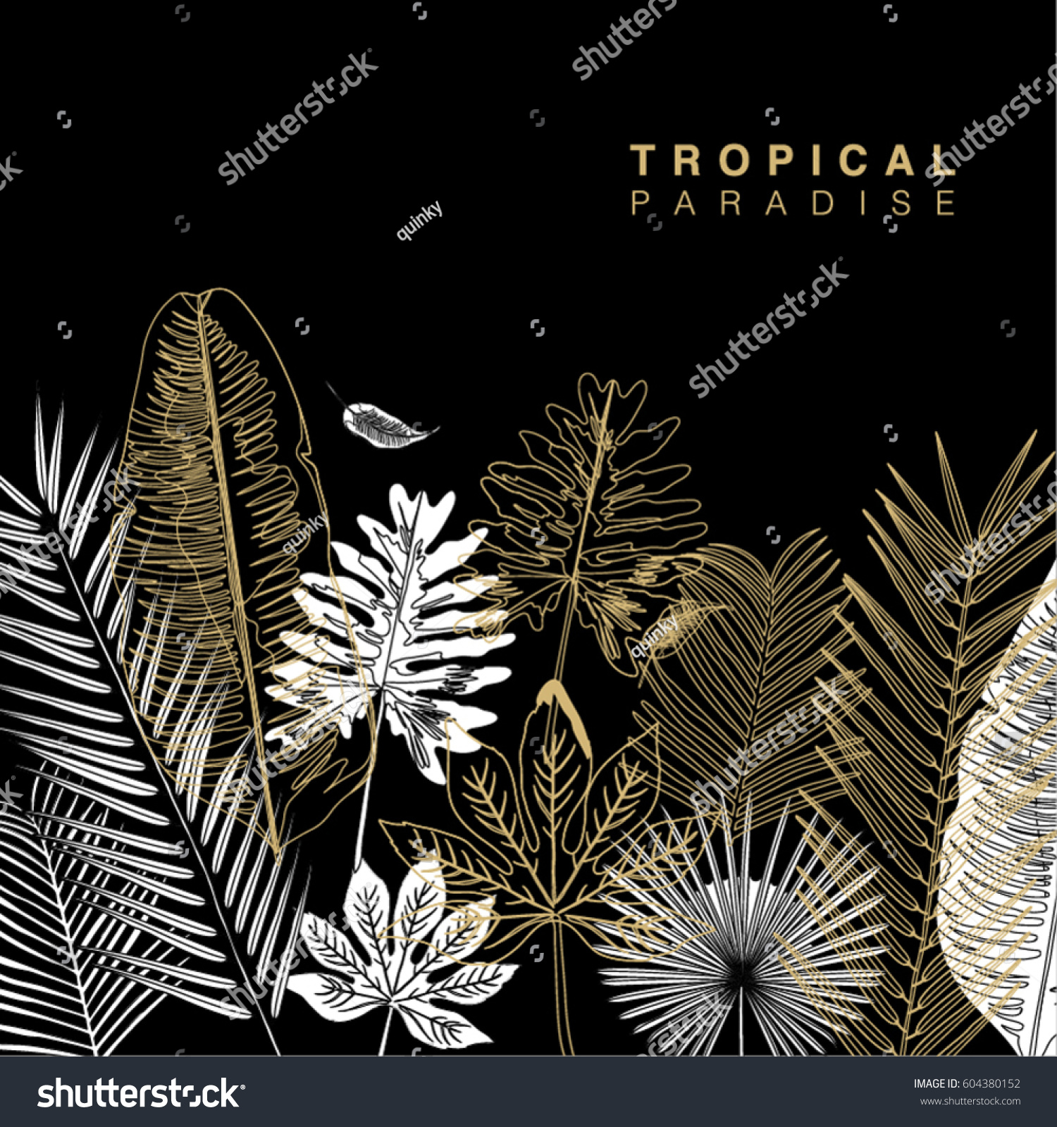 Trendy Summer Tropical Leaves Vector Design Stock Vector Royalty Free Shutterstock