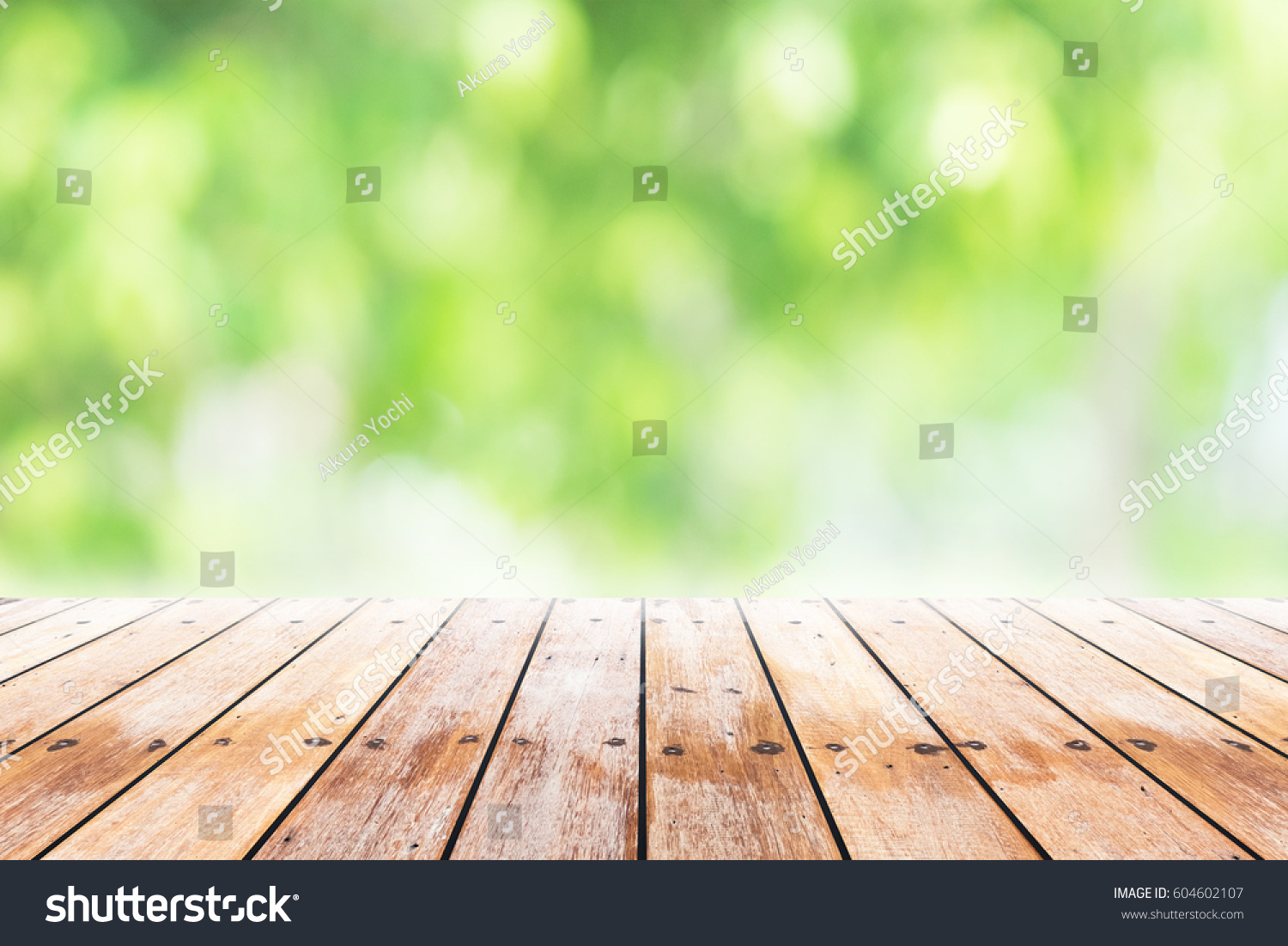 Empty Wooden Table Blurred City Park Stock Photo 604602107 | Shutterstock