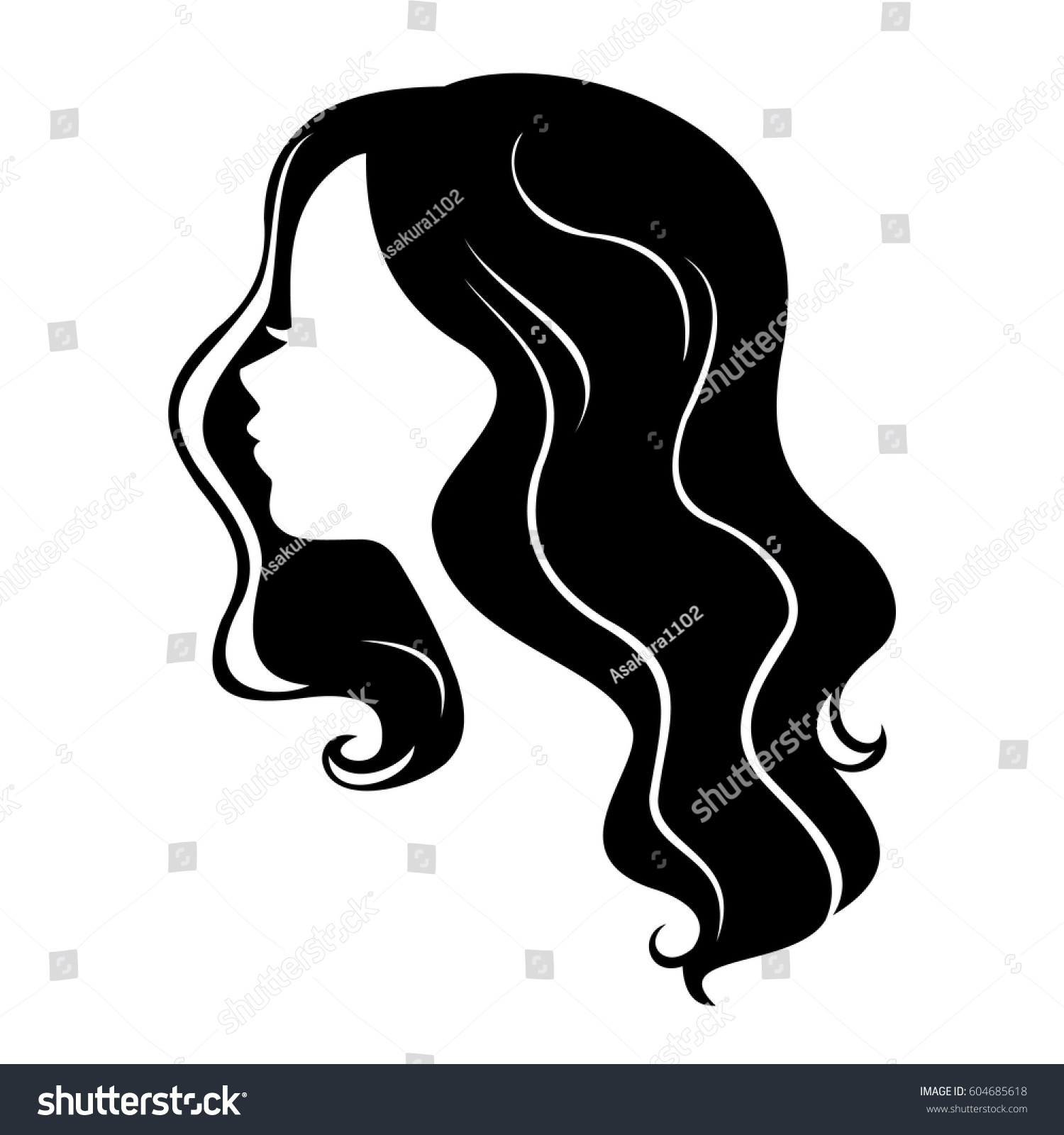Woman Face Silhouette Stylish Hairstyle Woman Stock Vector (Royalty ...