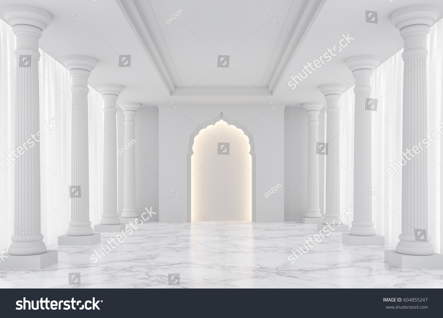 белые колонны в интерьере