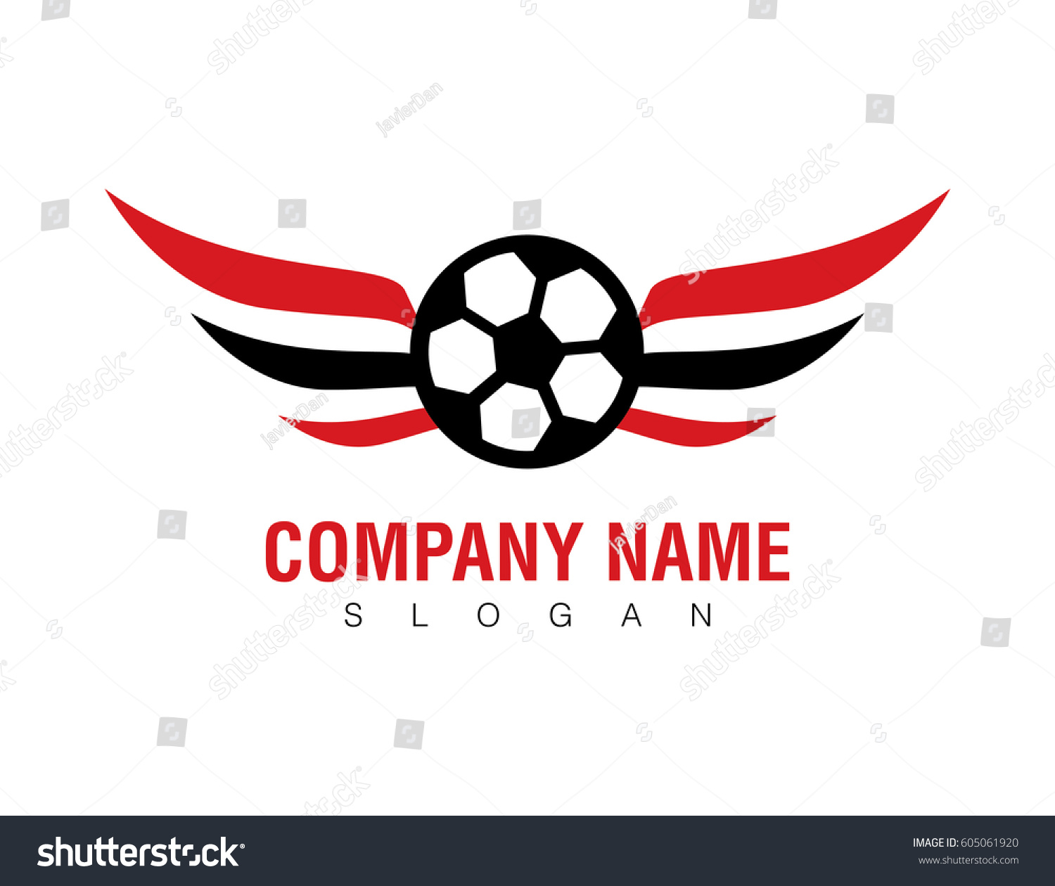 Soccer Ball Wings Logo 1 Stock Vector (Royalty Free) 605061920 ...