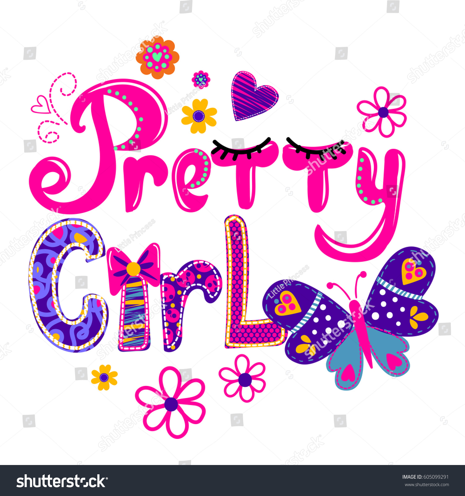 T Shirt Design Girls Bright Colorful Stock Vector (Royalty Free ...