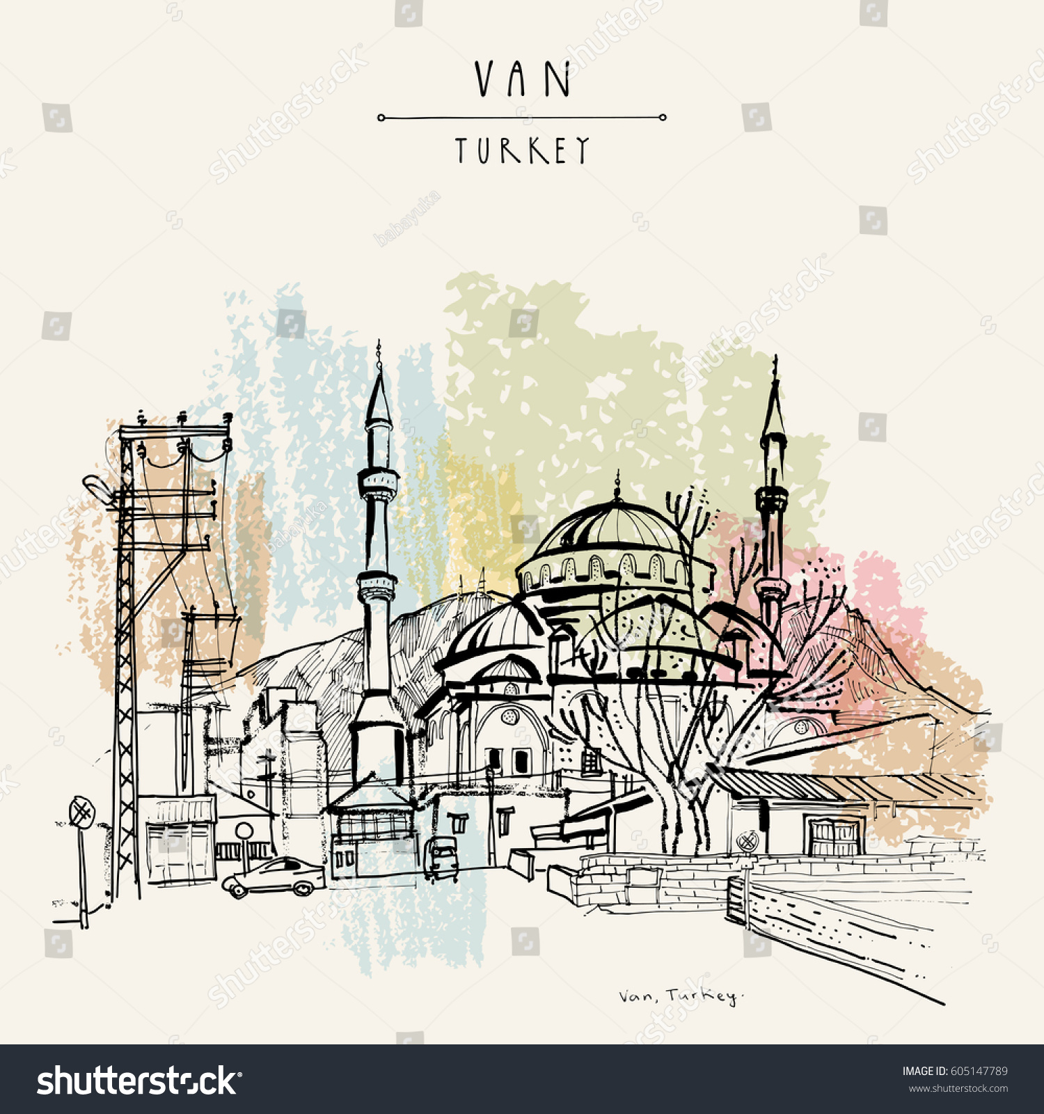 Mosque Van Eastern Turkey Turkish Kurdistan Stock Vector (Royalty Free ...