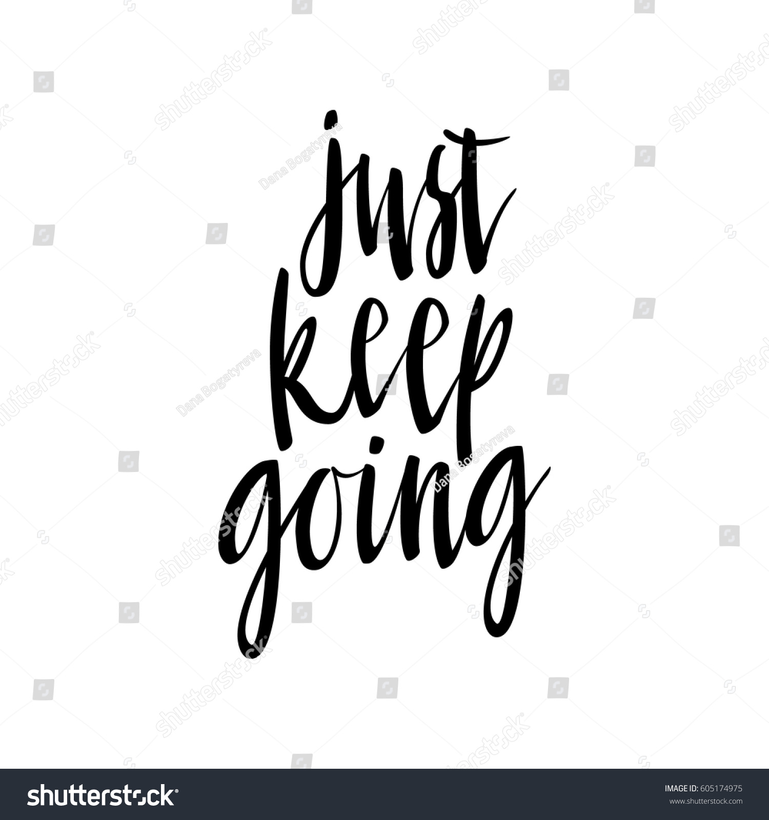 Just Keep Going Lettering Quote Card Stock Vector (Royalty Free ...