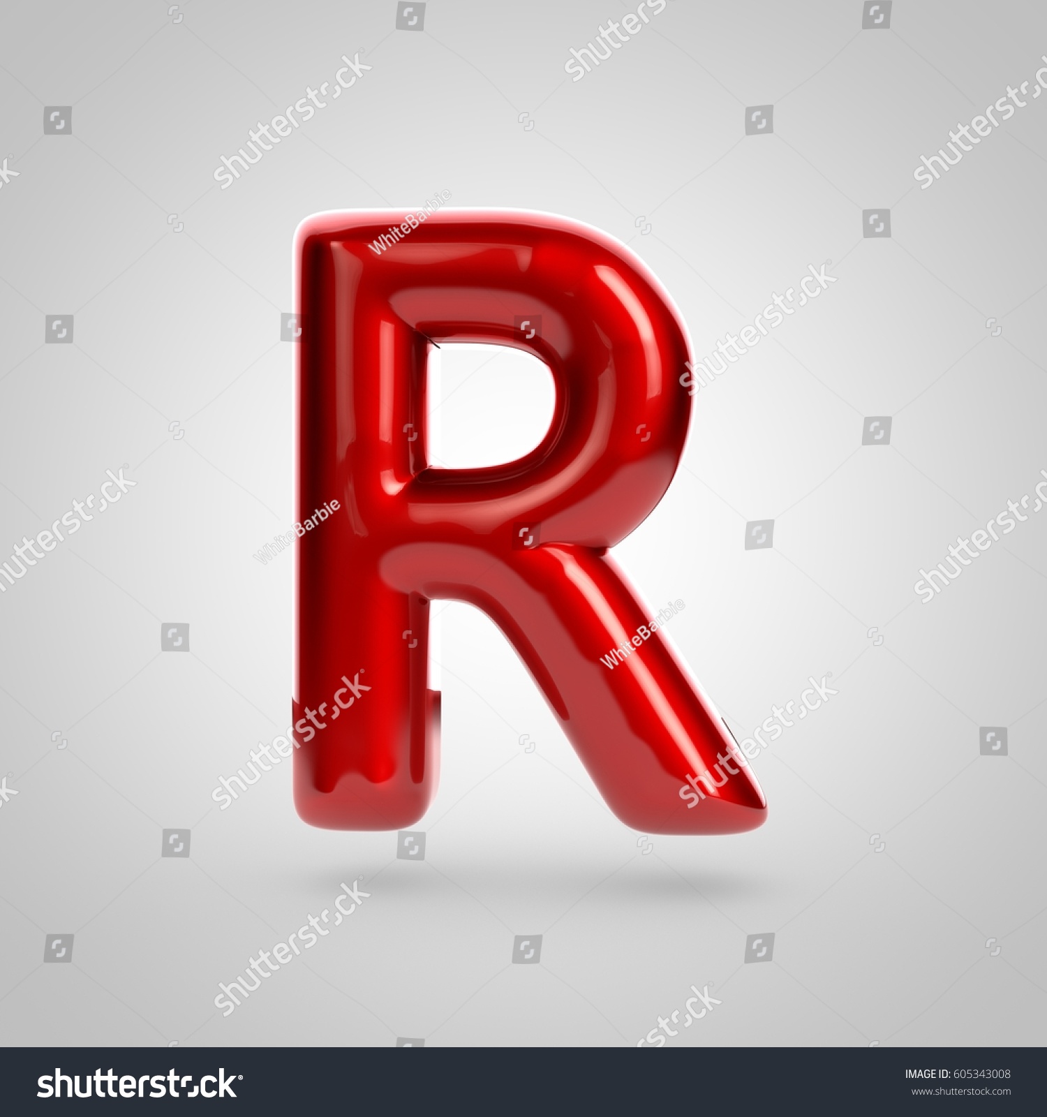 Metallic Paint Red Letter R Uppercase Stock Illustration 605343008 ...