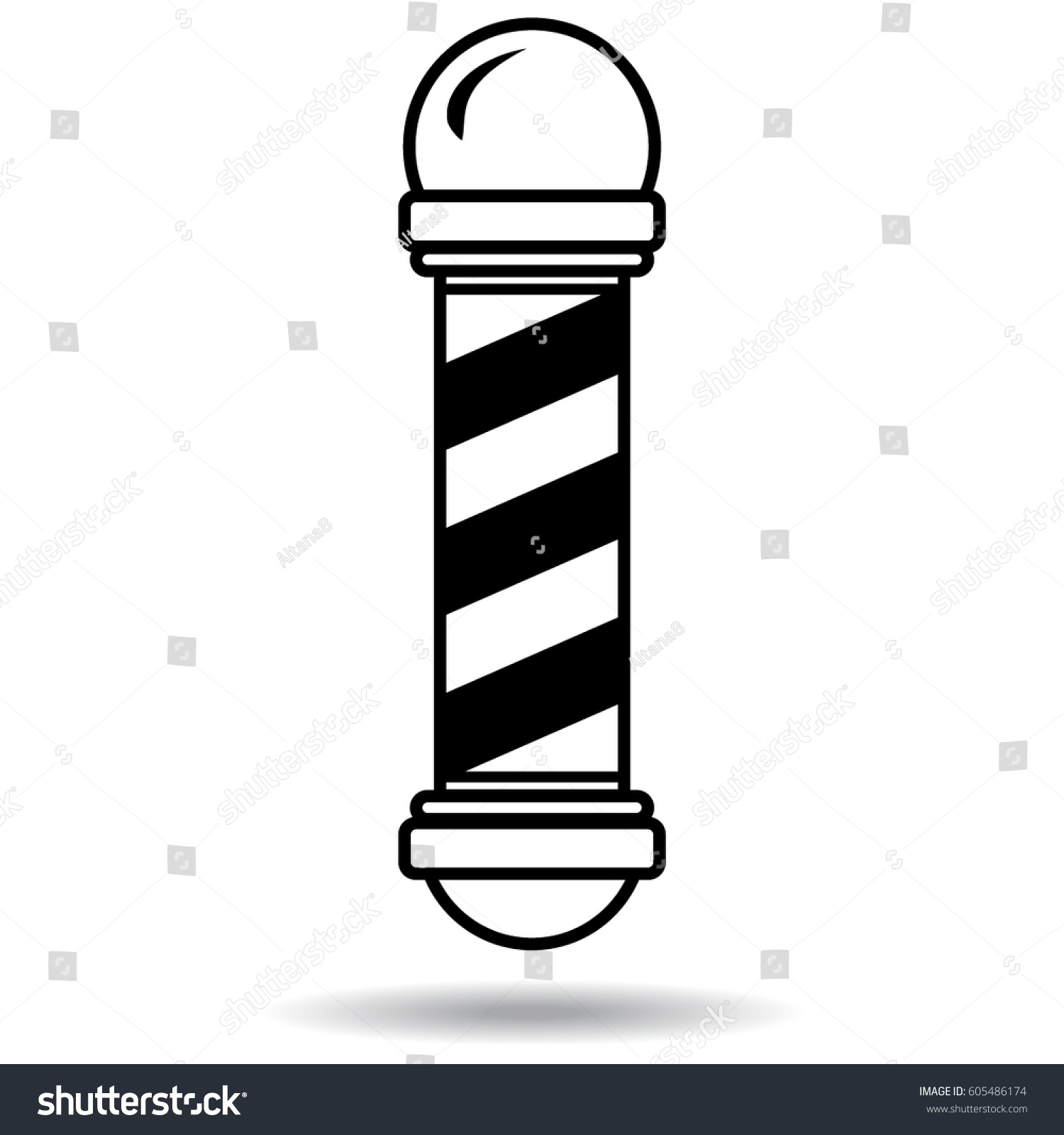 Barber Pole Vector Icon Stock Vector (Royalty Free) 605486174 ...