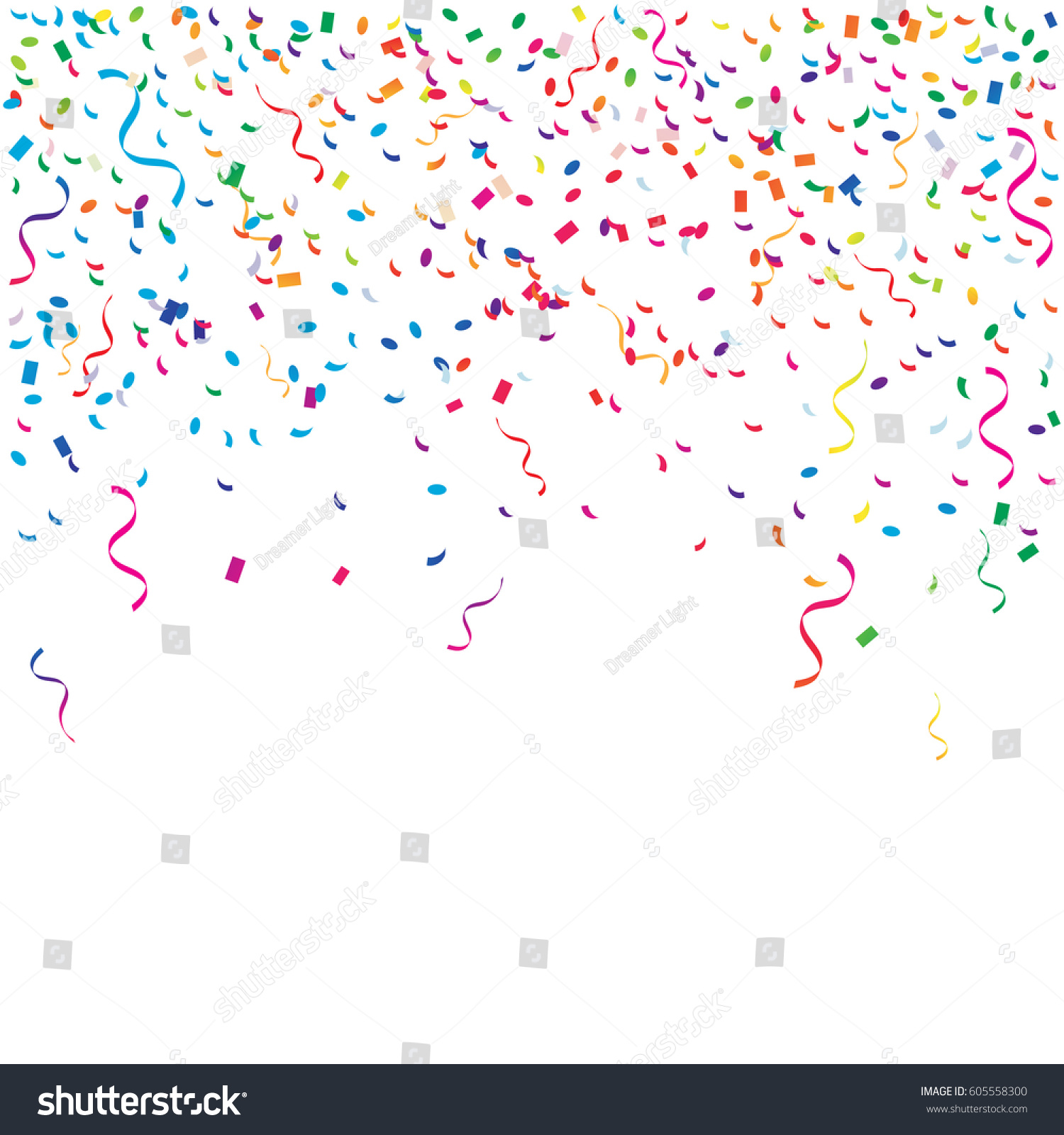 Many Falling Colorful Tiny Confetti Ribbons Stock Vector (Royalty Free ...