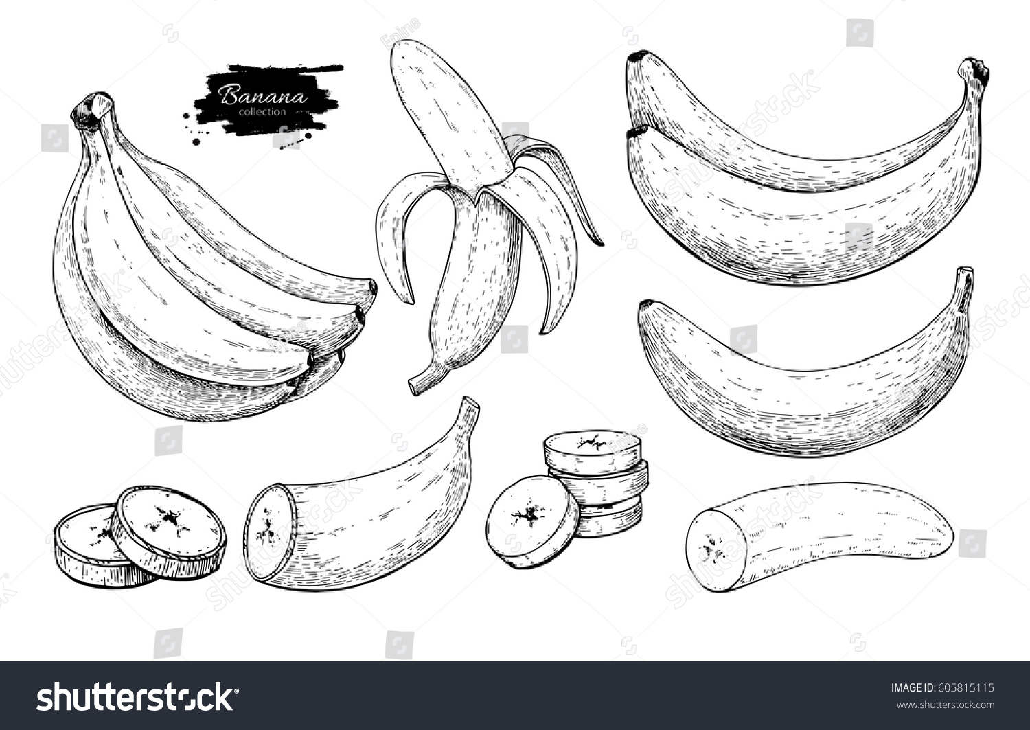 Нарисованный банан в разрезе