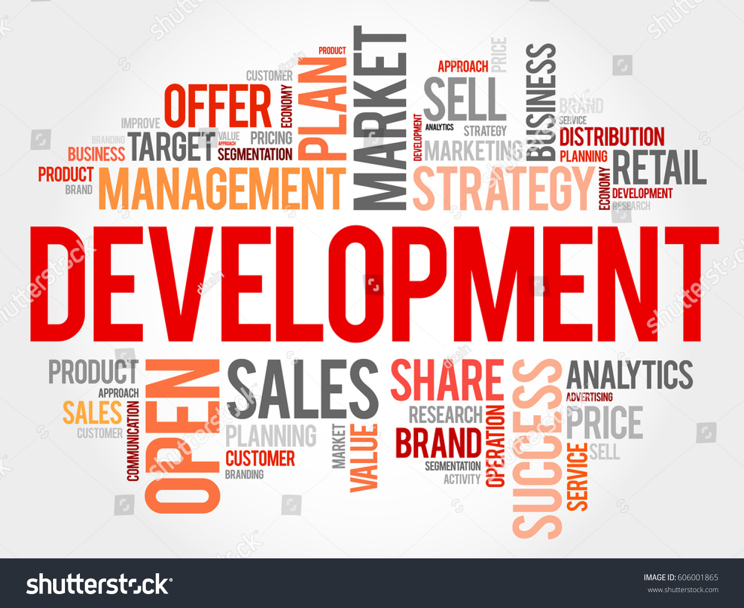 Development Word Cloud Collage Business Concept Stock Illustration