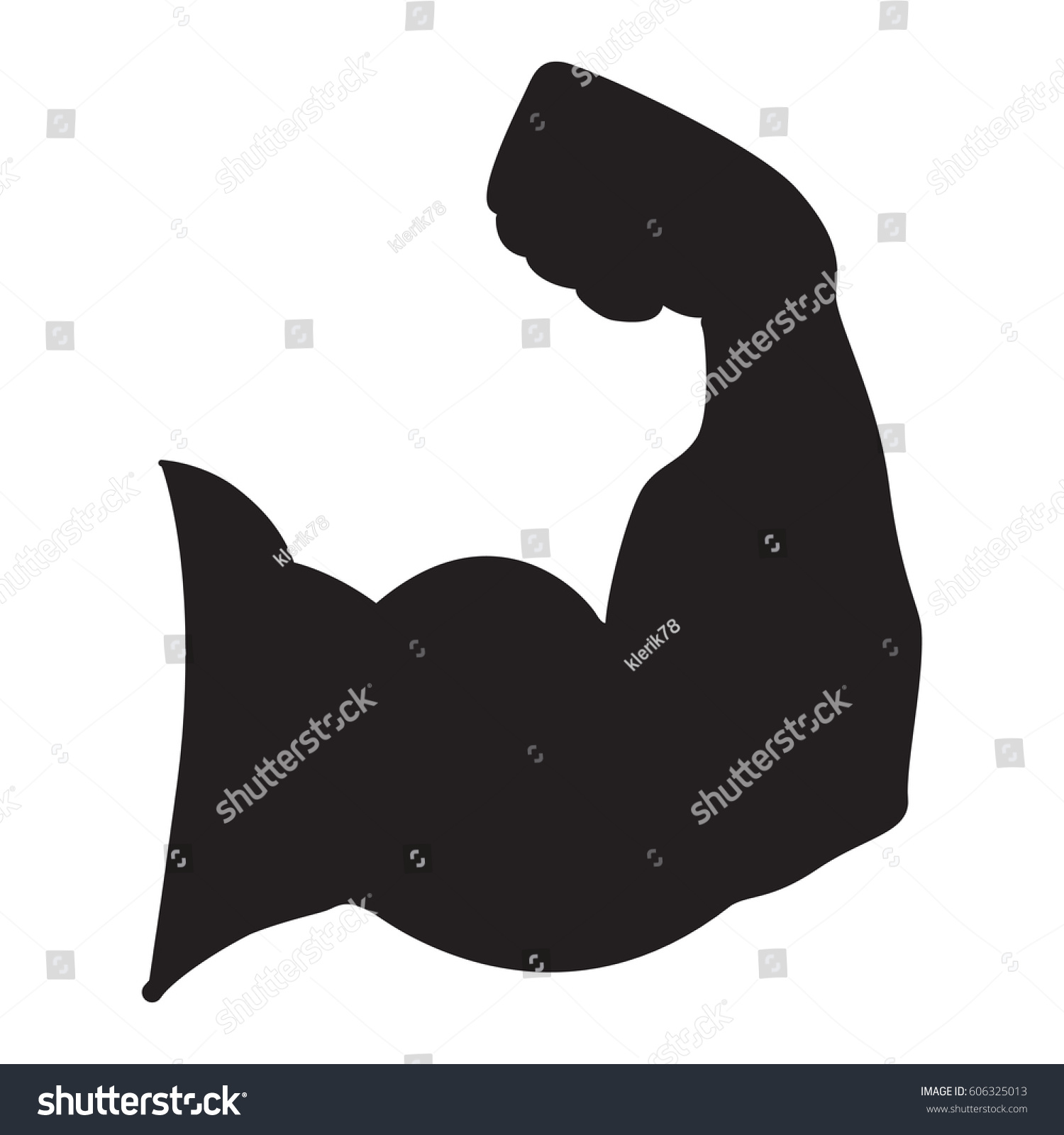 Strong Power Silhouette Arm Muscles Vector Stock Vector (Royalty Free ...