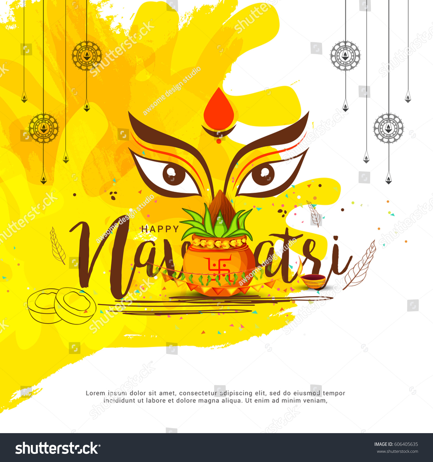 Illustration Happy Navratri Celebration Poster Banner Stock Vector ...