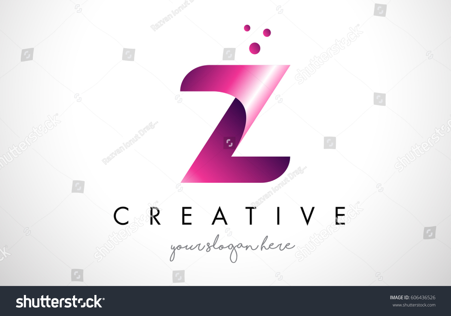 Z Letter Logo Design Template Purple Stock Vector (Royalty Free ...