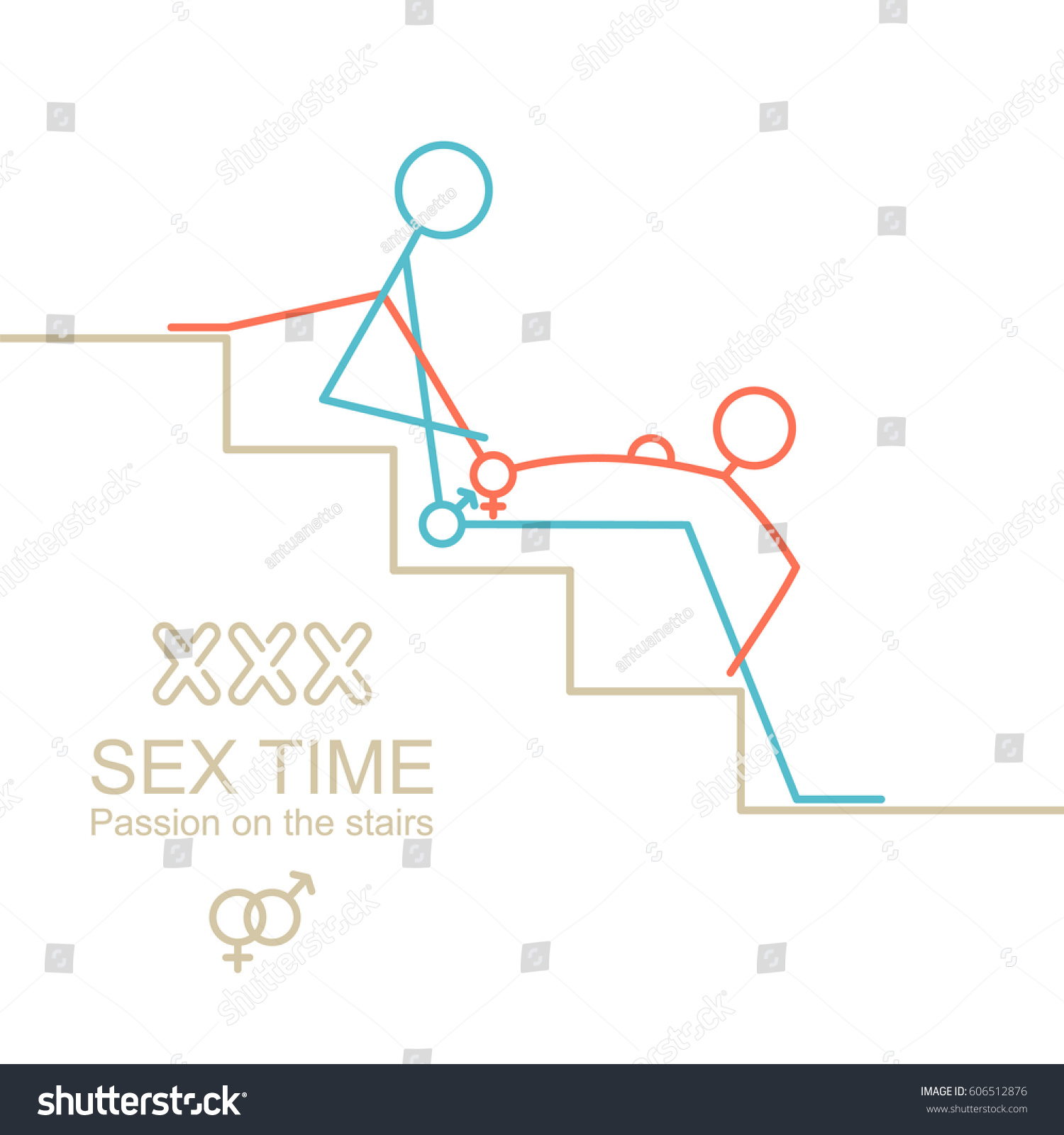 Stylized Man Woman Sex Position Xxx Image Vectorielle De Stock Libre De Droits 606512876