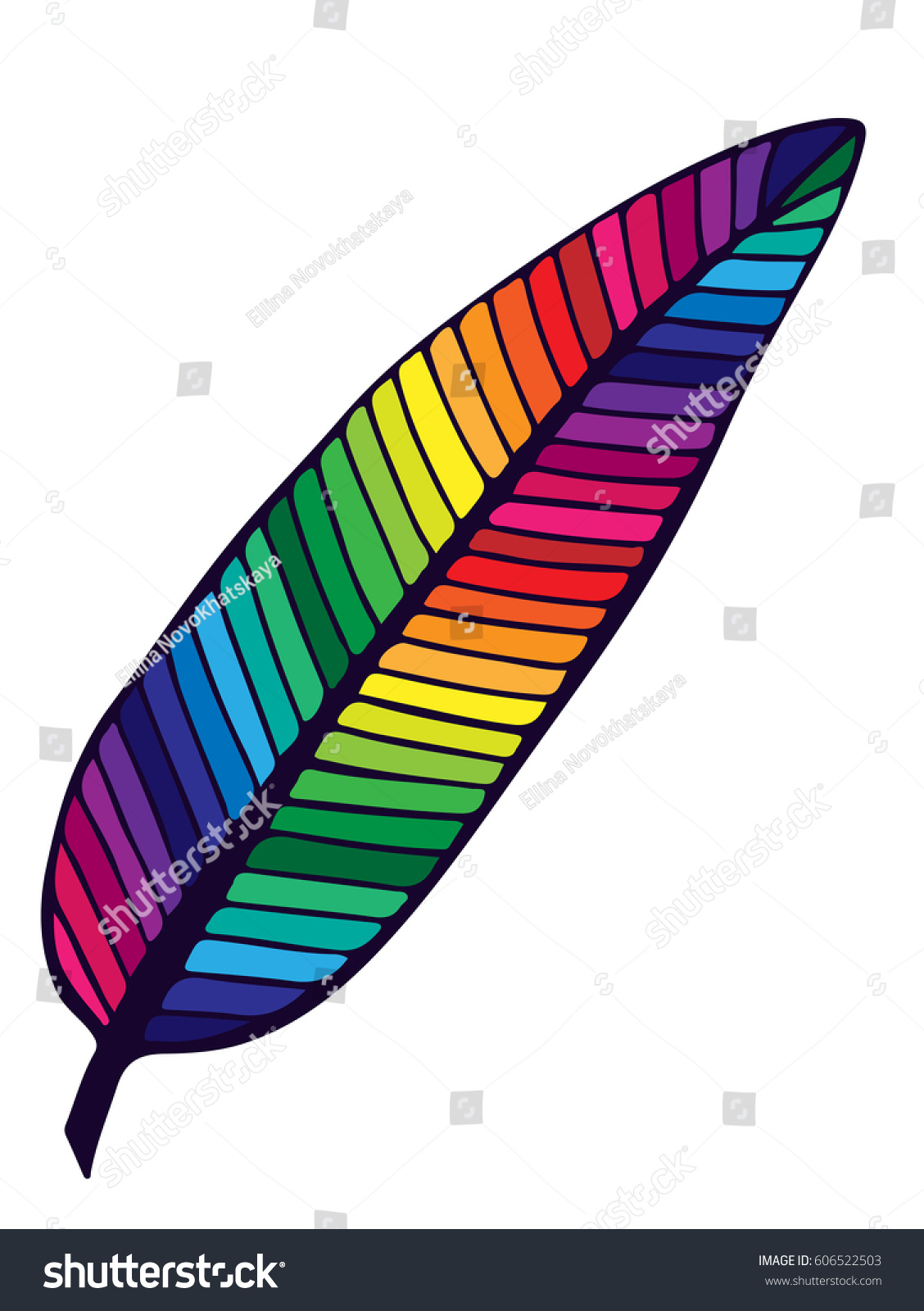 Colorful Isolated Feather On White Background Stock Vector Royalty Free Shutterstock