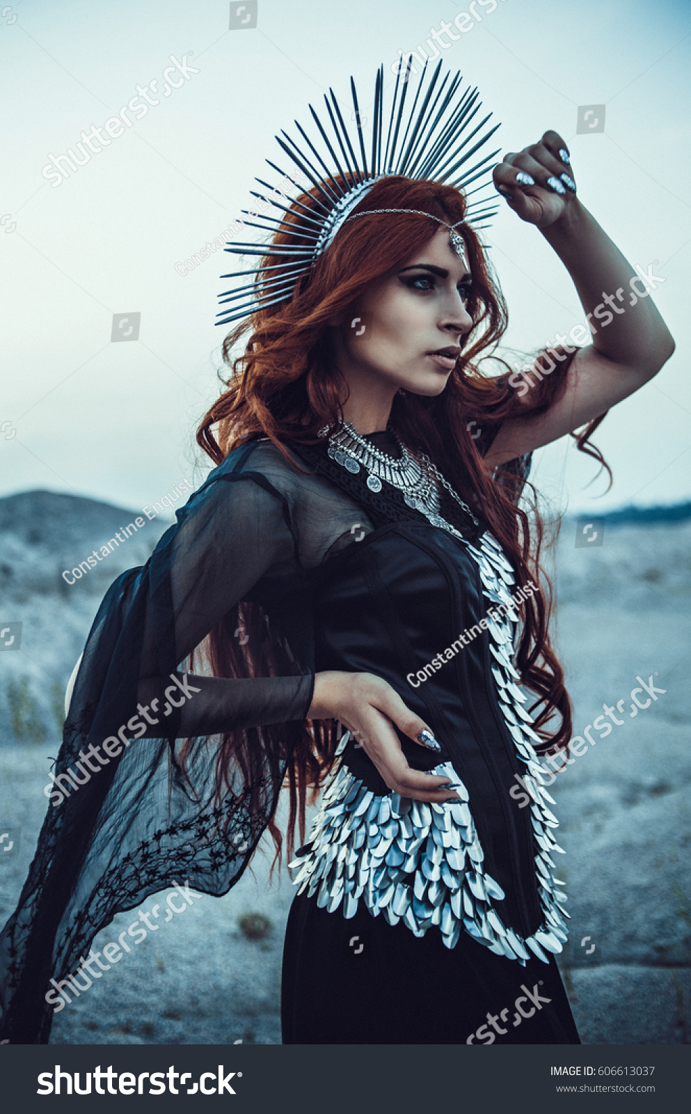 Hecate Goddess Cosplay Redhead Girl Stock Photo 606613037 | Shutterstock