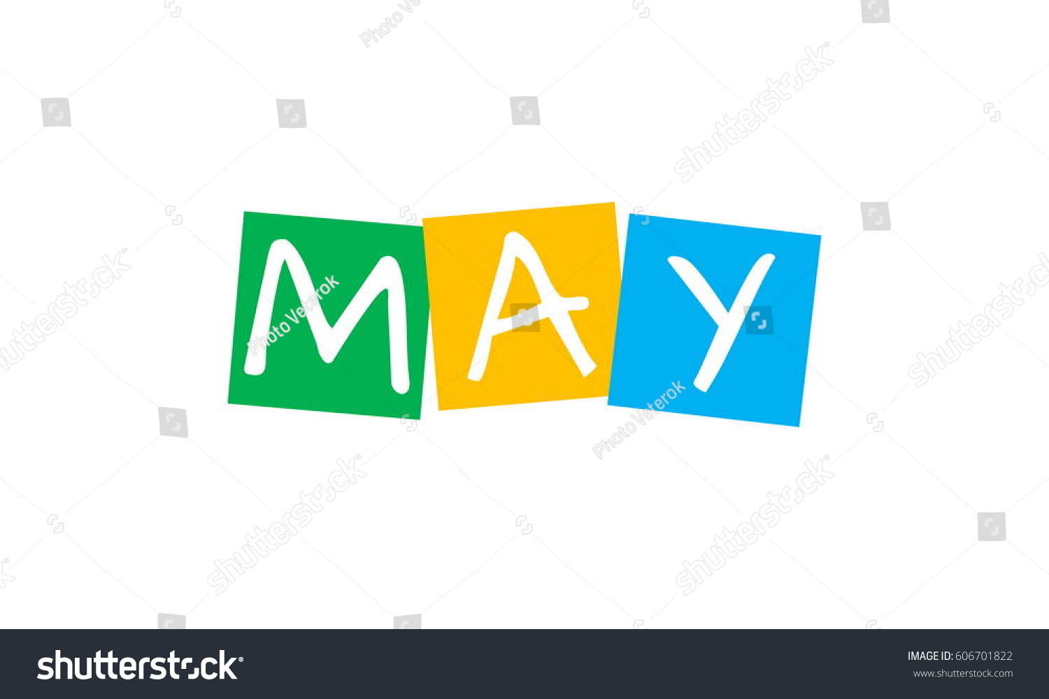 May Text Colorful Rotated Squares Stock Vector (Royalty Free) 606701822 ...