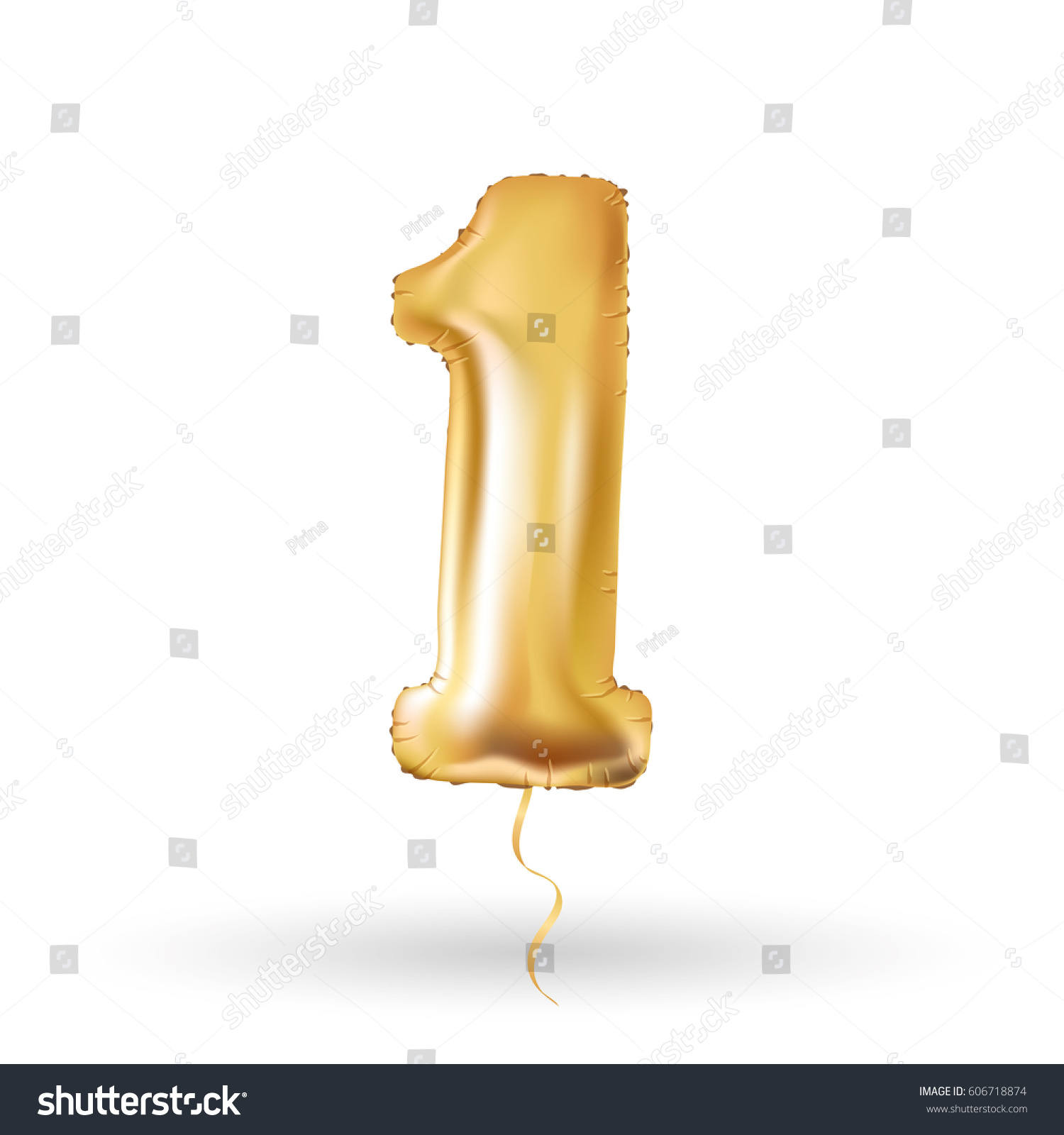 Number One Metallic Balloon Stock Illustration 606718874 | Shutterstock