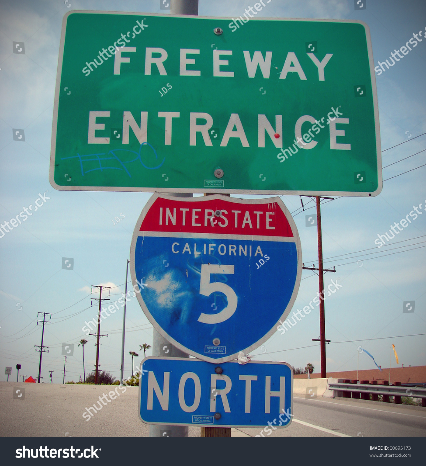 Directions To The 5 Freeway Freeway Entrance Sign California Interstate 5 Stock Photo 60695173 Shutterstock