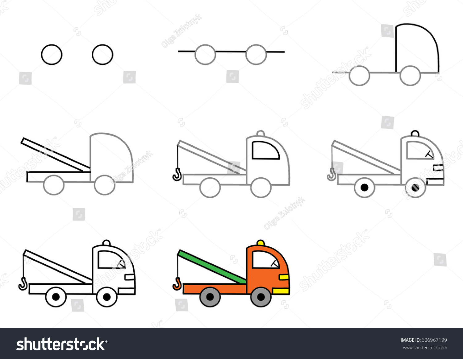 Схема рисования грузовой машины в средней группе