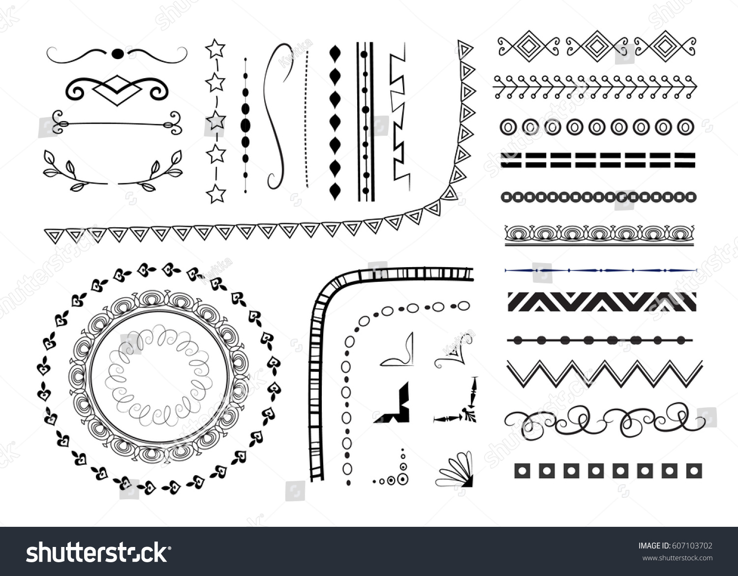 Set Different Vector Decorative Elements Stock Vector (royalty Free 