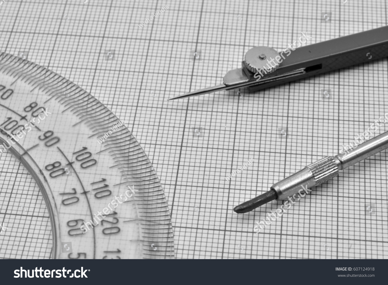 Concept Technical Drawing Goniometer Compass Graph Stock Photo ...