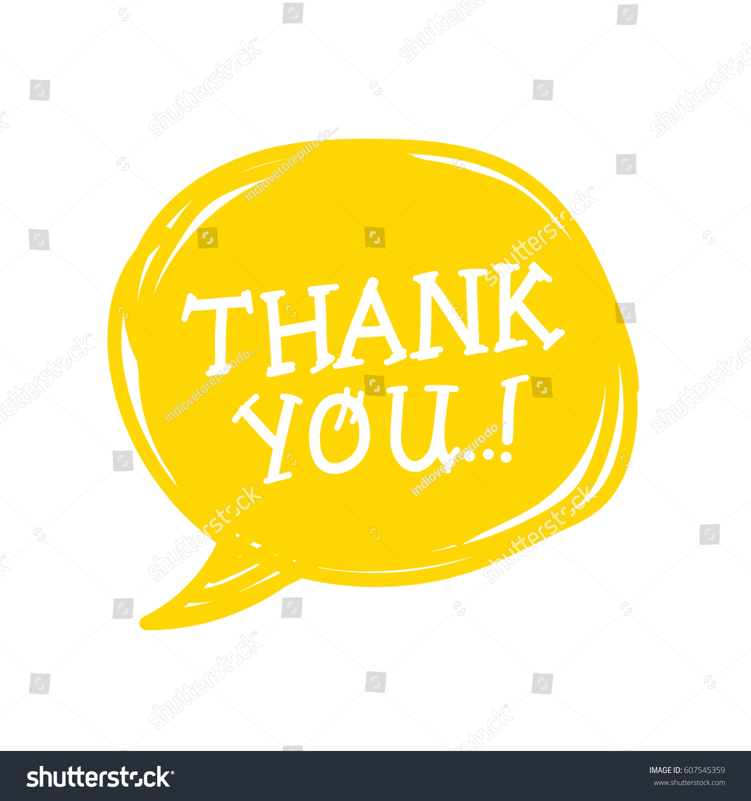 Thank You Yellow Speech Bubble Doodle Stock Vector (Royalty Free ...