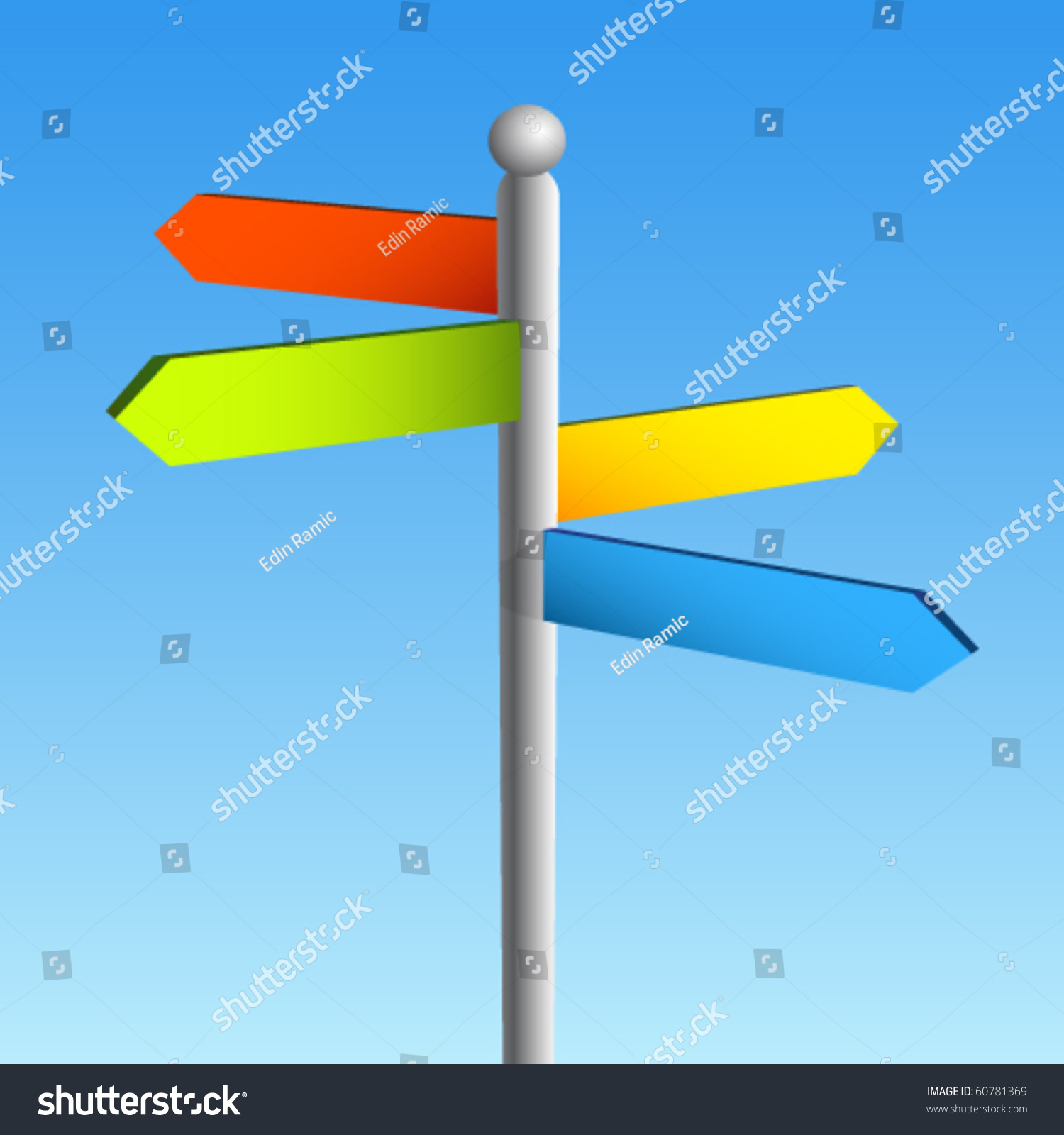 Blank Sign Post Vector Stock Vector Royalty Free 60781369 Shutterstock