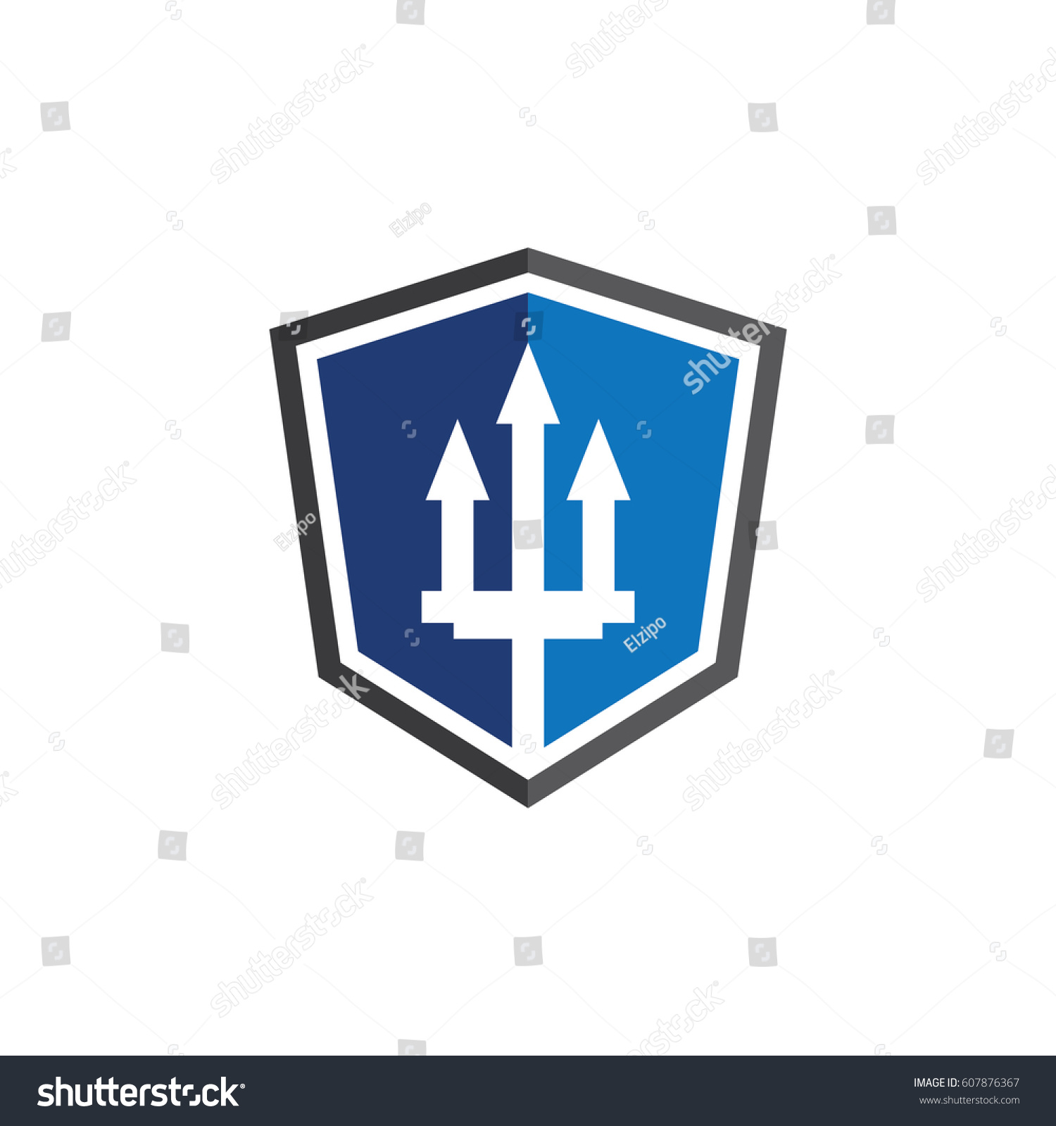 Trident Shield Logo Design Stock Vector (Royalty Free) 607876367 ...
