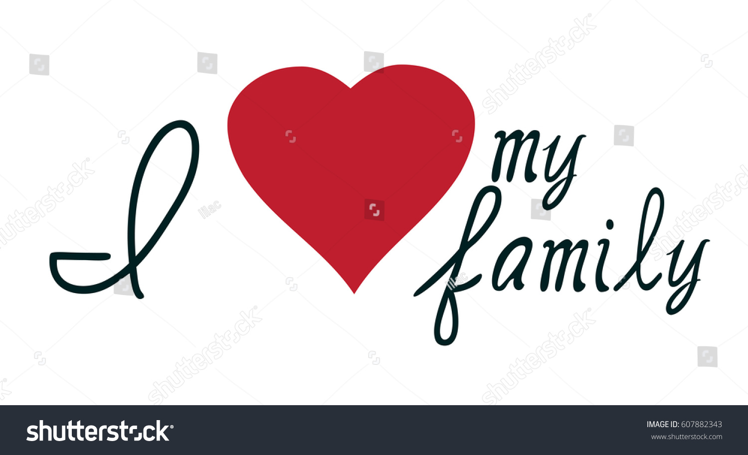 Vector Illustration Love My Family Handwritten vector de stock (libre